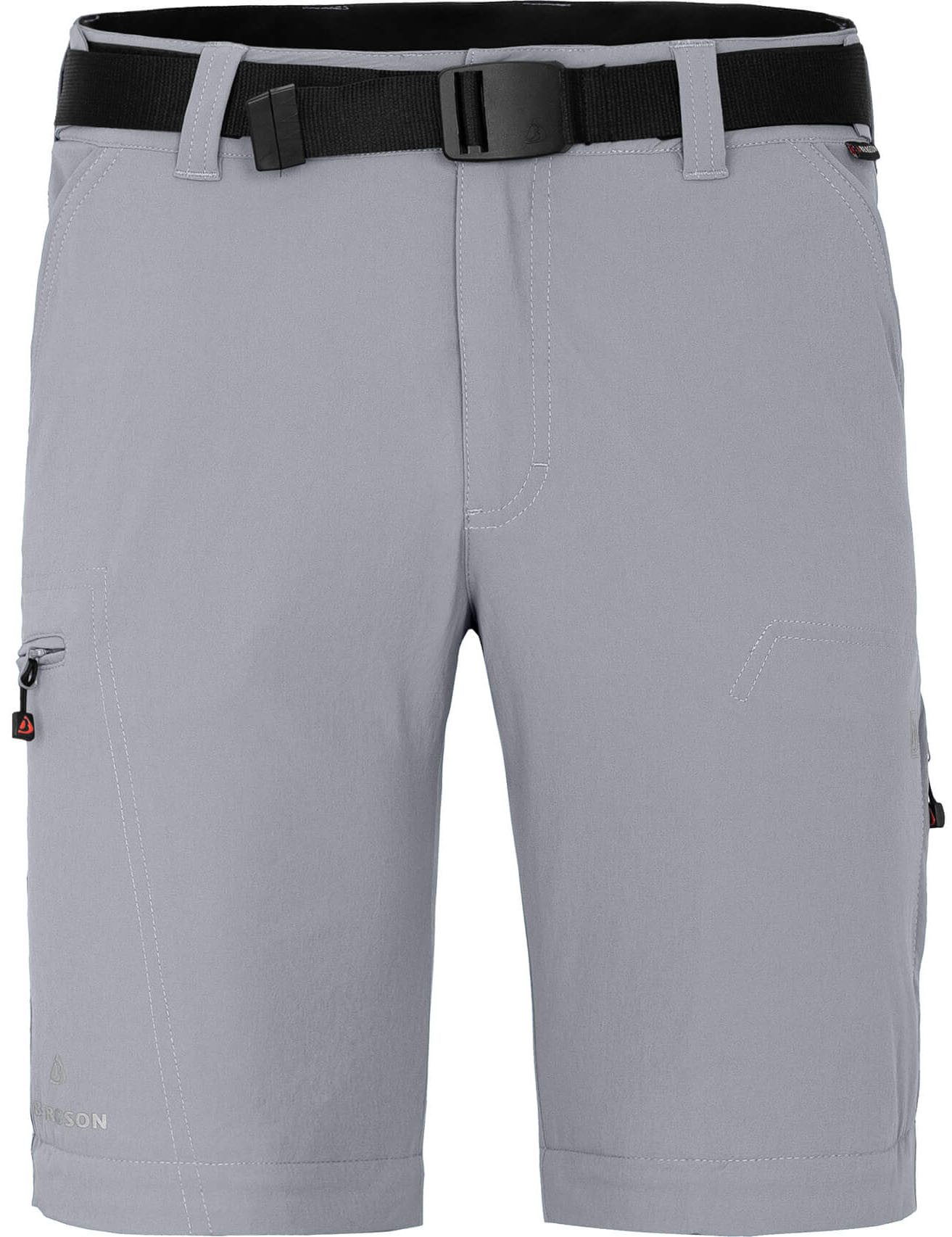 Bergson Outdoorhose QUEENSLAND Doppel Zipp-Off mit T-ZIPP Herren Wanderhose, vielseitig, pflegeleicht, Kurzgrößen, hellgrau