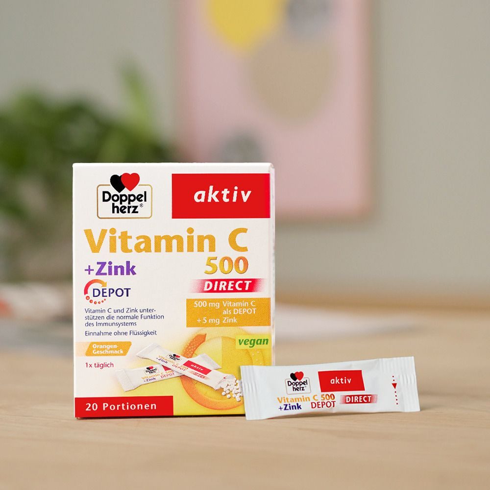 Doppelherz Doppelherz Vitamin C 500 + Zink Depot direct, 20 Mini-Granulat-Beutel Kapsel