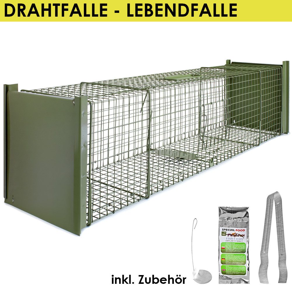 Petigi Lebendfalle Tierfalle Lebendfalle Marderfalle Drahtfalle 120 x 29 x 31 cm Grün