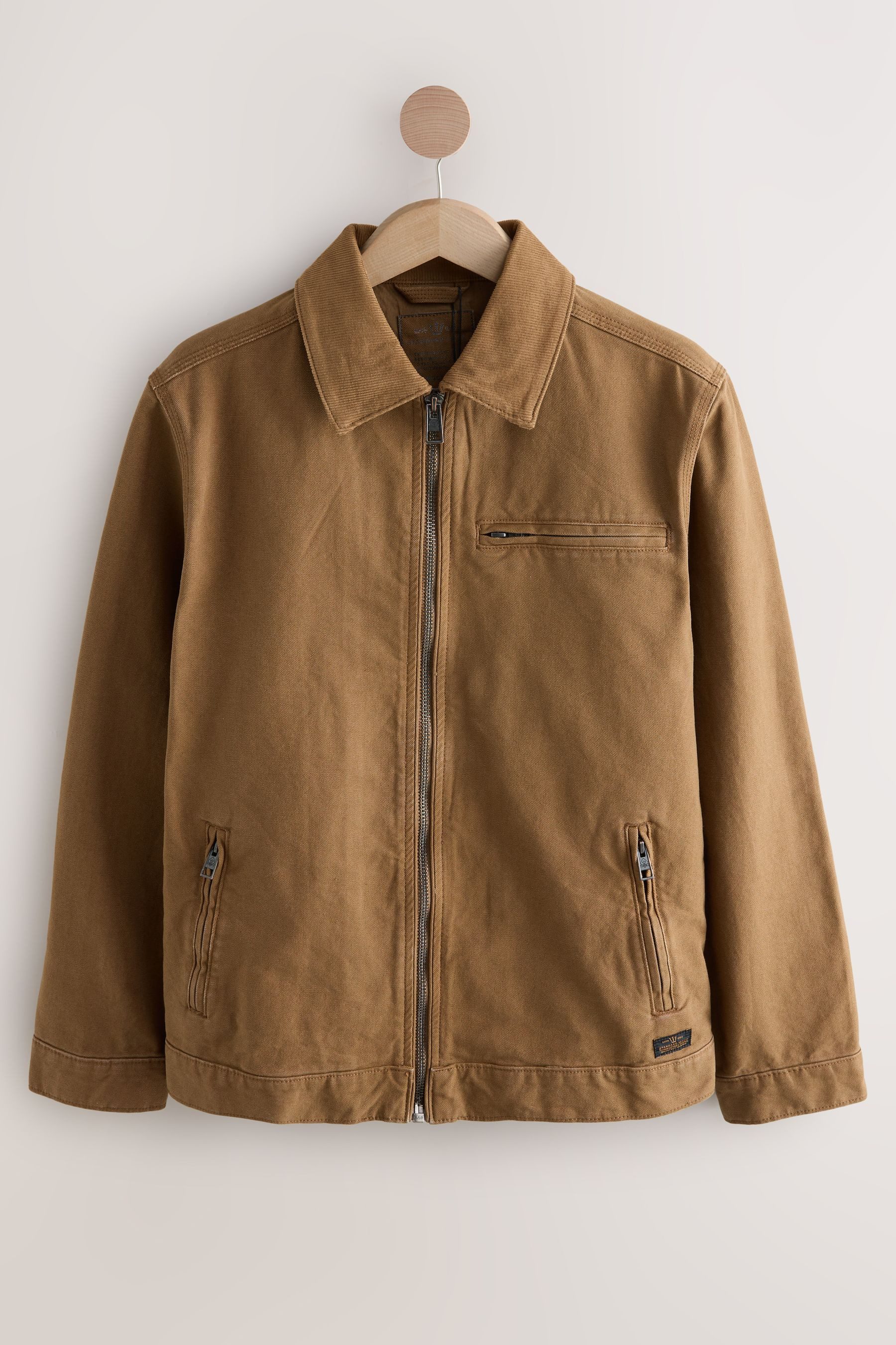 Next Canvasjacke Arbeitsjacke mit Cordkragen 100 % Baumwolle (1-St) günstig online kaufen