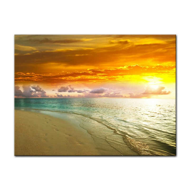 Bilderdepot24 Leinwandbild Strand Sonnenuntergang II, Ozeane