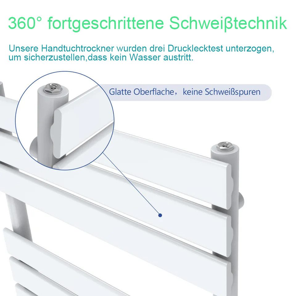AICA Heizkörper Badheizkörper Handtuchwärmer Handtuchtrockner Weiß/Anthrazit, Handtuchhalter Bad Mittelanschluss