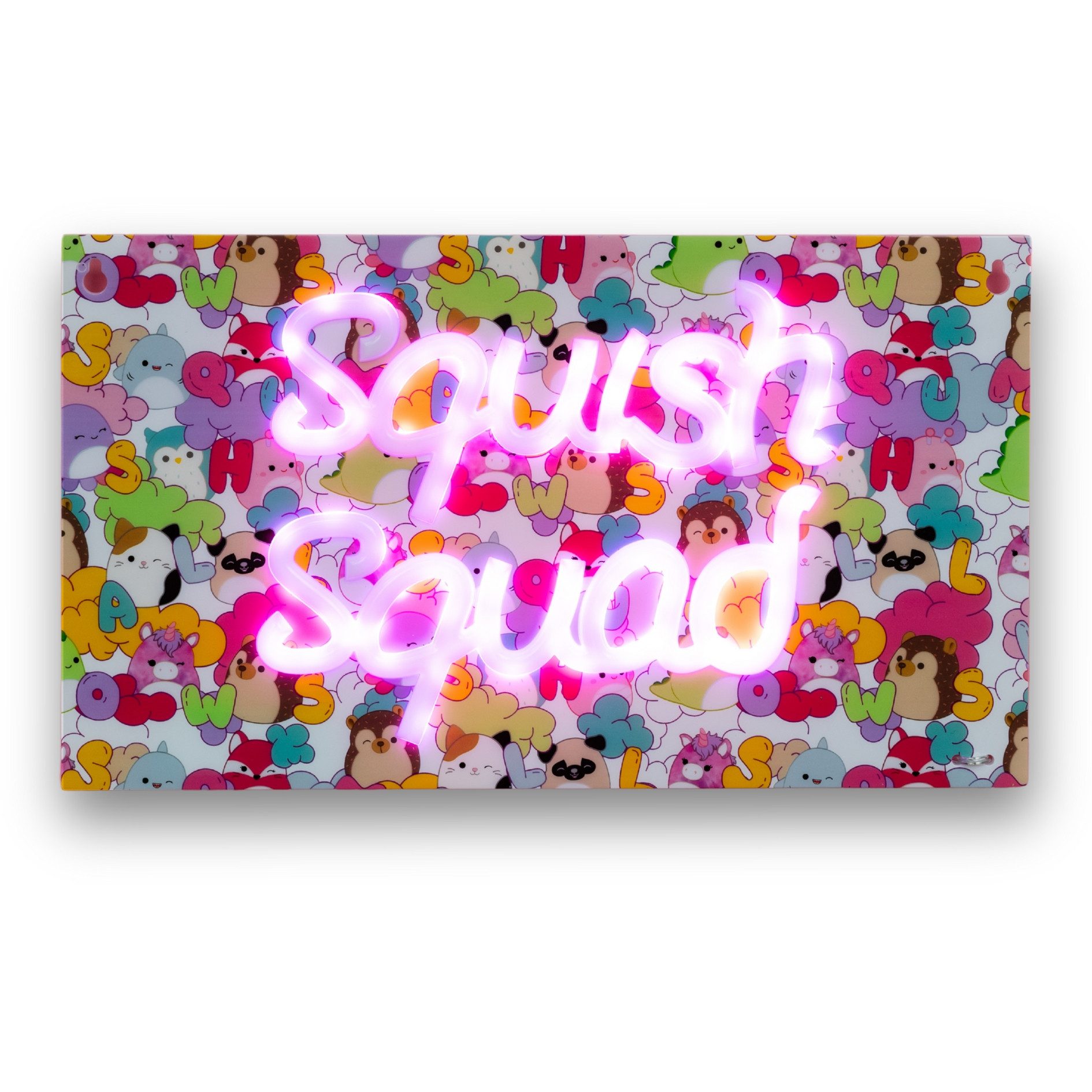 Fizz creations LED Wandleuchte Squishmallows Squish Squad Neon Wandlicht, LED fest integriert, Pink