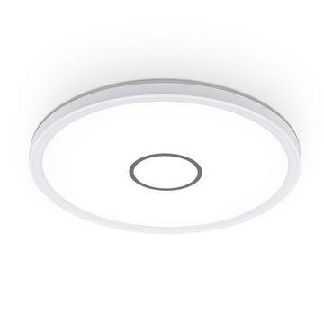 B.K.Licht Deckenleuchte LED Deckenlampe ultraflach Ø29,3x2,8cm weiß-silber - BKL1239, ohne Leuchtmittel, 4000K - Neutralweiß