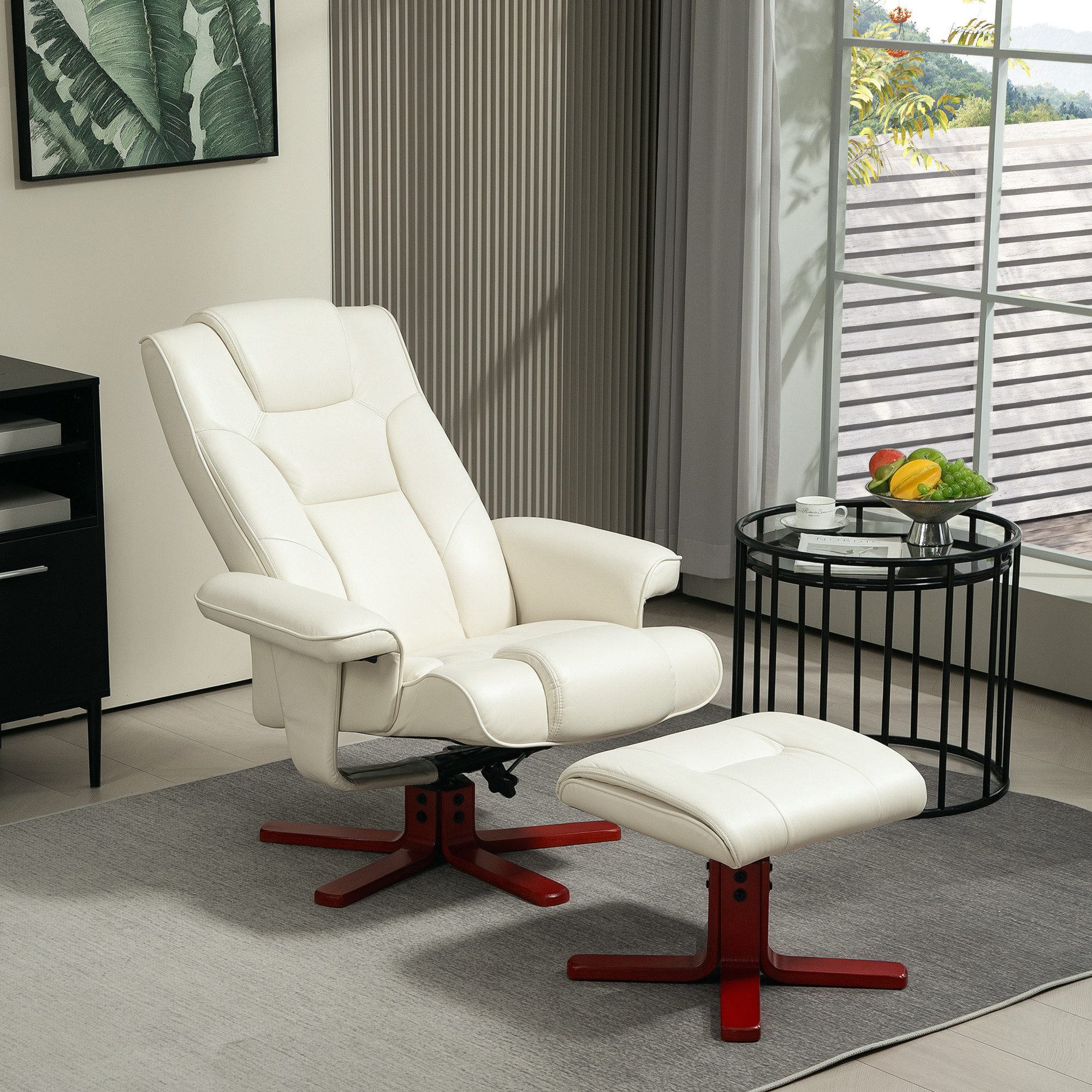 HOMCOM Relaxsessel mit Hocker, Liegefunktion, Wippfunktion günstig online kaufen