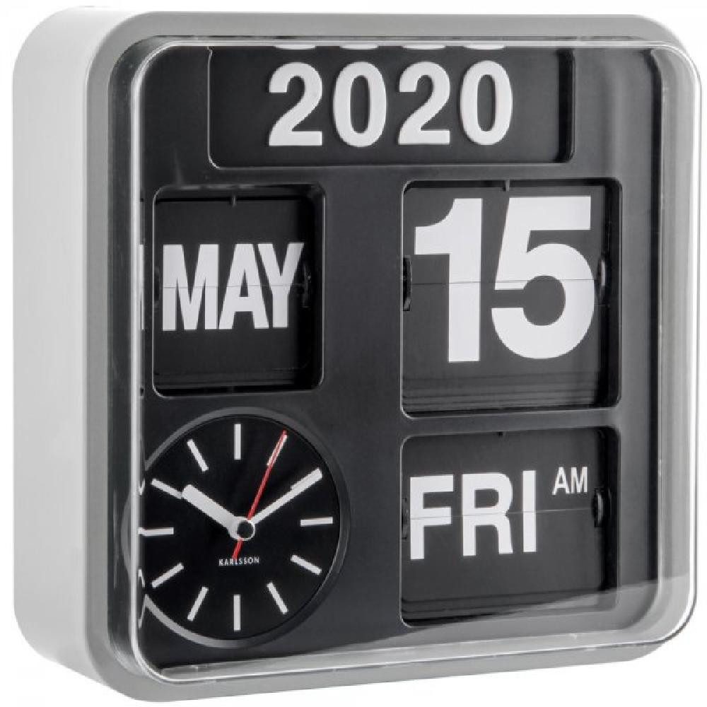 Karlsson Uhr Wanduhr Wall Clock Mini Flip Silber (24cm)