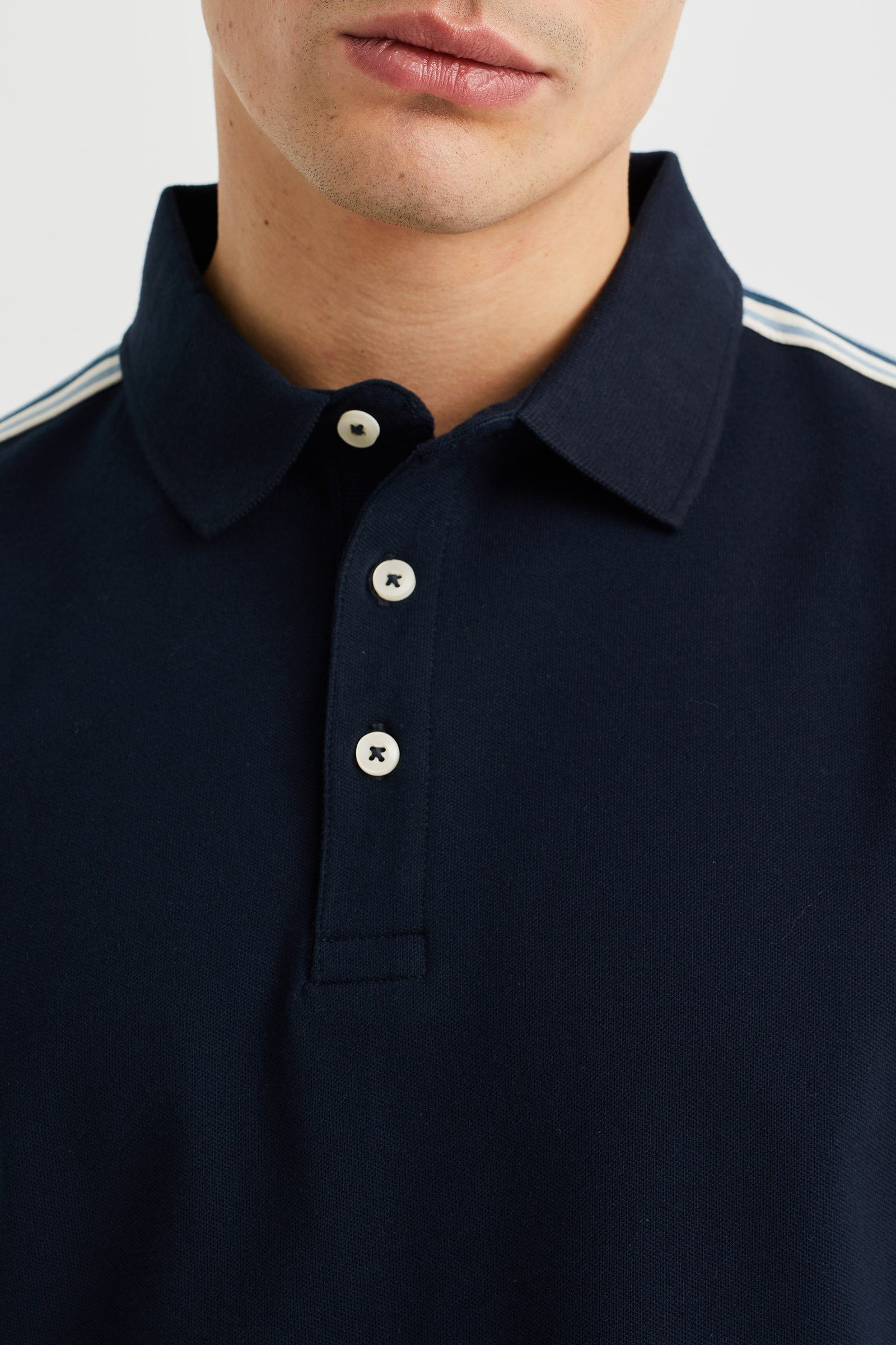 WE Fashion Poloshirt (1-tlg) Dunkelblau