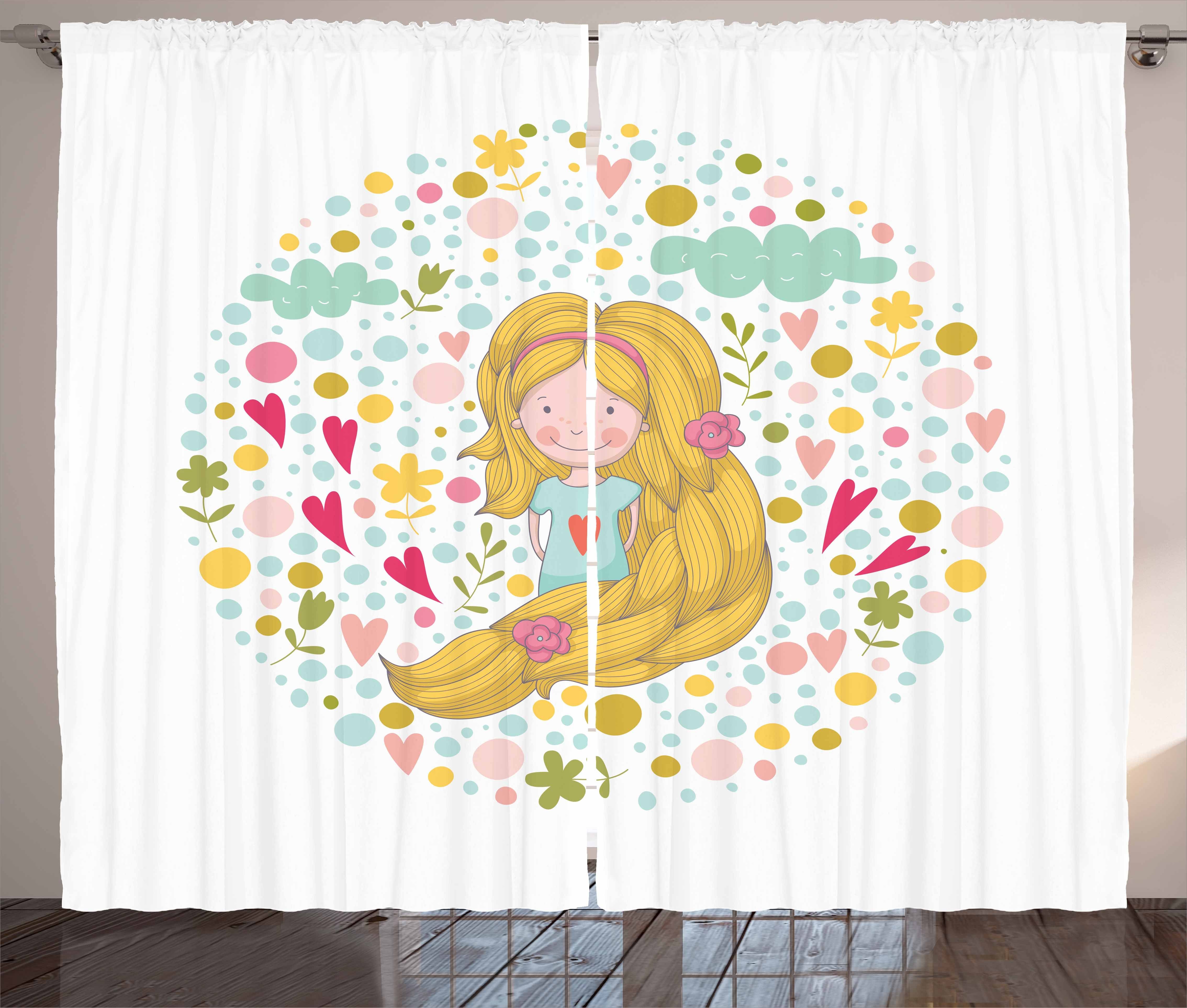 Gardine Schlafzimmer Kräuselband Vorhang mit Schlaufen und Haken, Abakuhaus, Natur Fröhlich Frühling Kid
