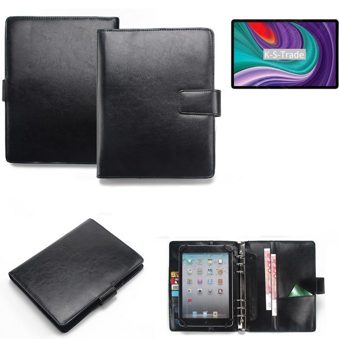 K-S-Trade Tablet-Hülle Tablet-Case und Organizer Kombination kompatibel mit Lenovo Pad Pro 11.5 SD730 mit Ringbucheinlage schwarz. Kunstleder Qualitätsware - (1x)
