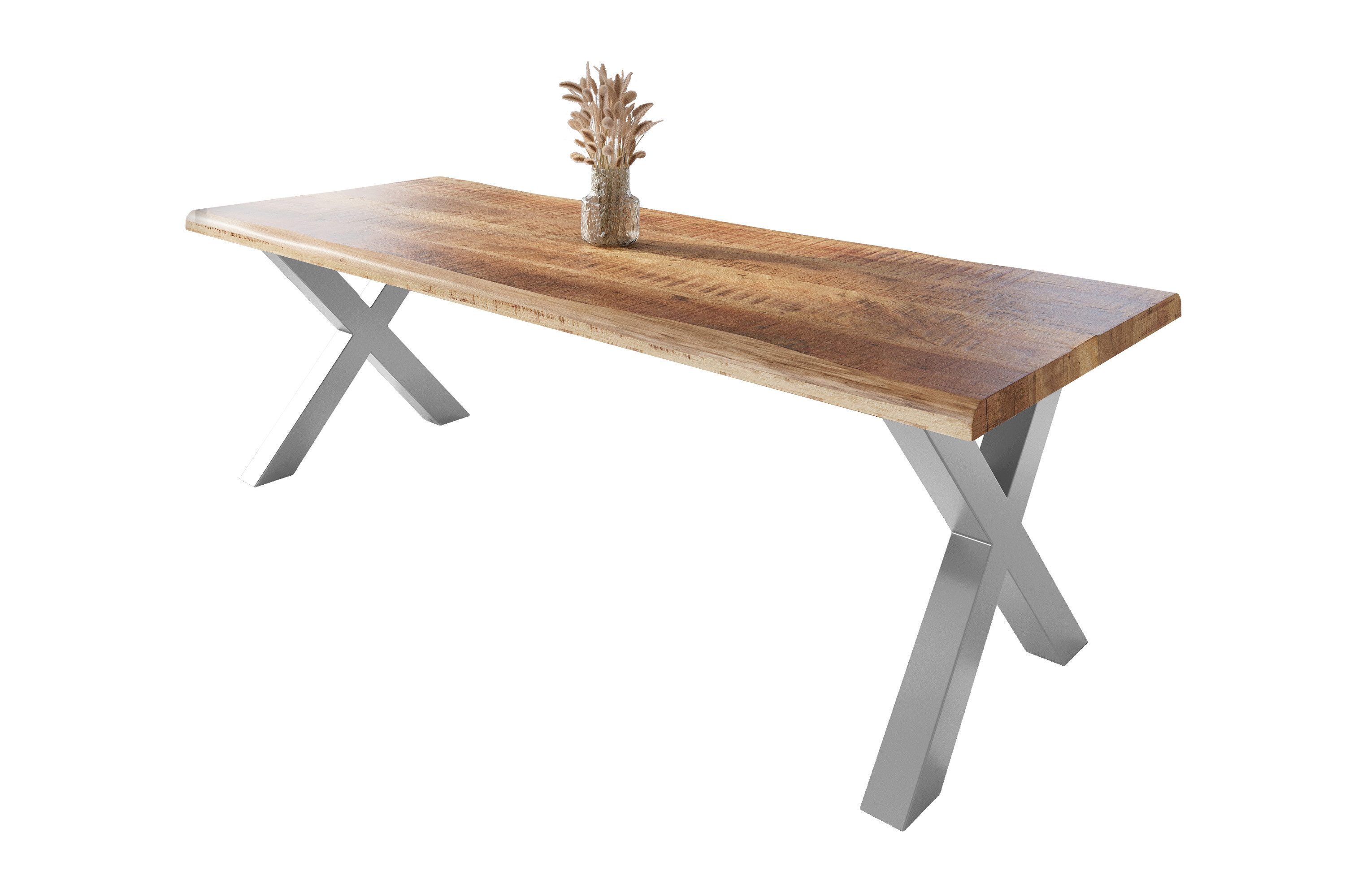 SAM® Esstisch Waves_X, Mangoholz, gedoppelte Tischplatte, günstig online kaufen
