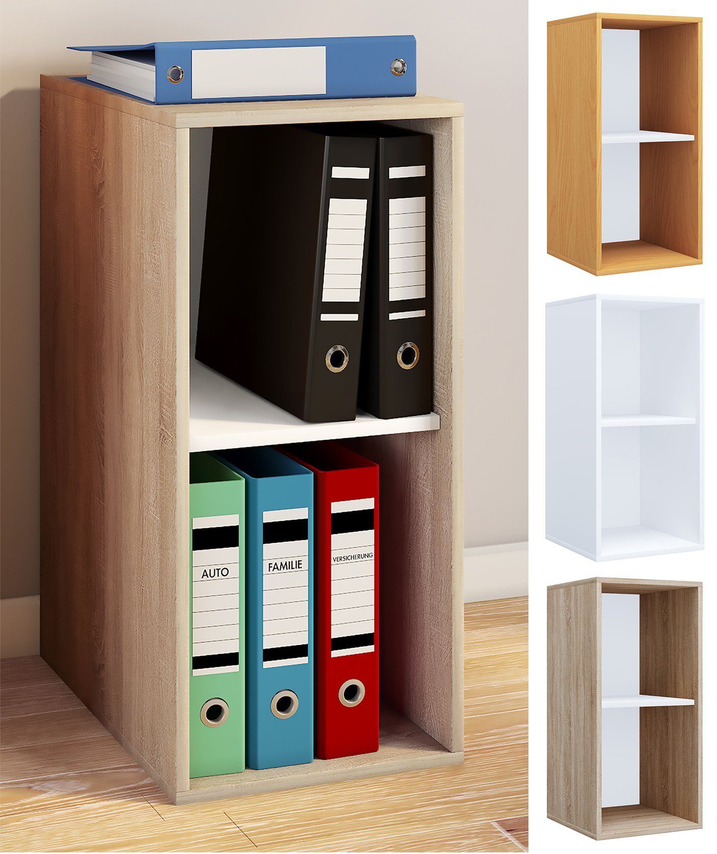 VCM Aktenregal »Holz Büro Regal Bücher Ordner Aktenregal Lona l 2f