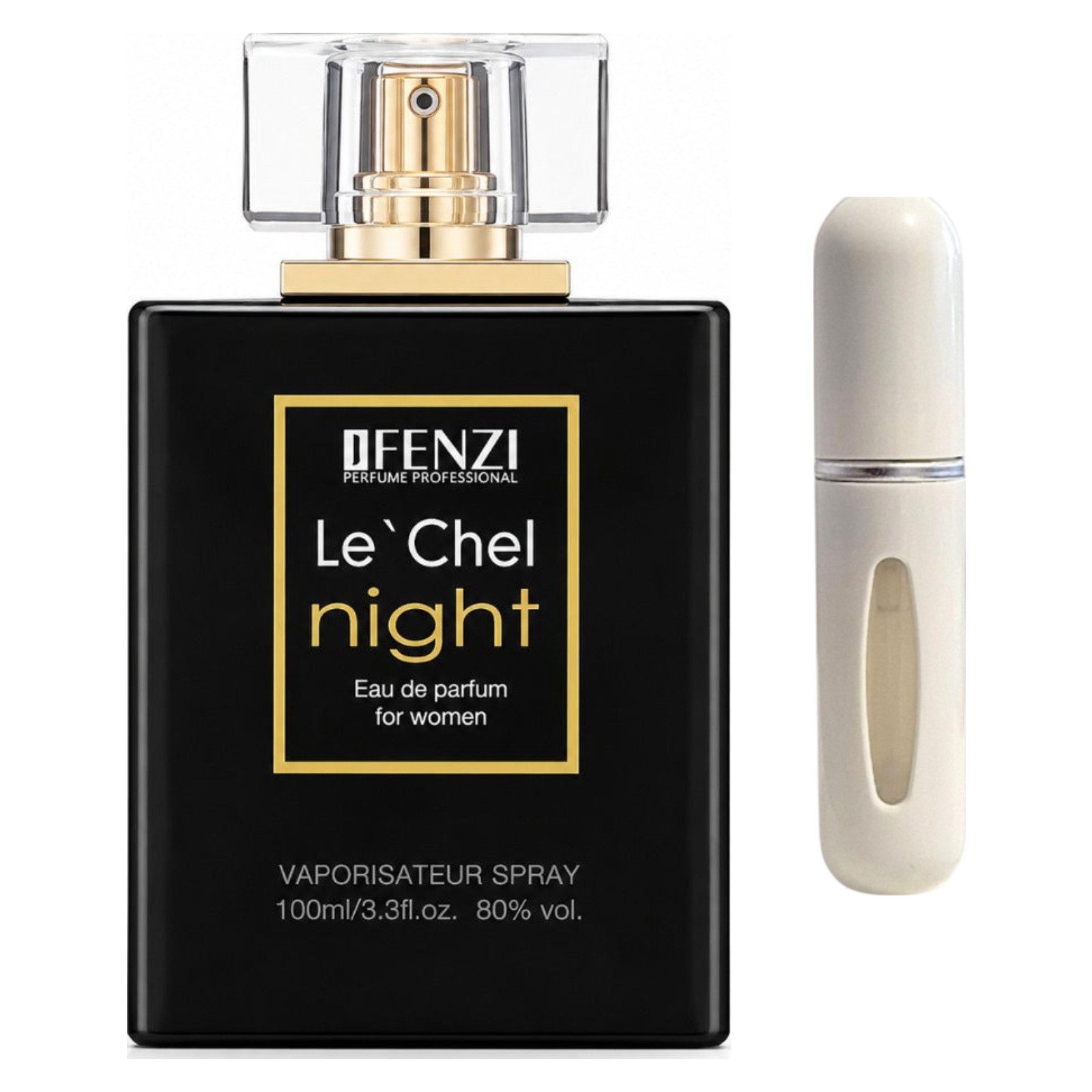 JFenzi Duft-Set Le Chel Night EDP – Blumig Orientalisch + Parfümzerstäuber (leer)