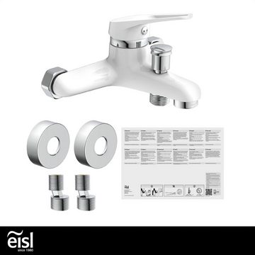 Eisl Wannenarmatur SPEED Mischbatterie Badewanne, Wasserhahn Bad, Wannenarmatur in Weiß/Chrom