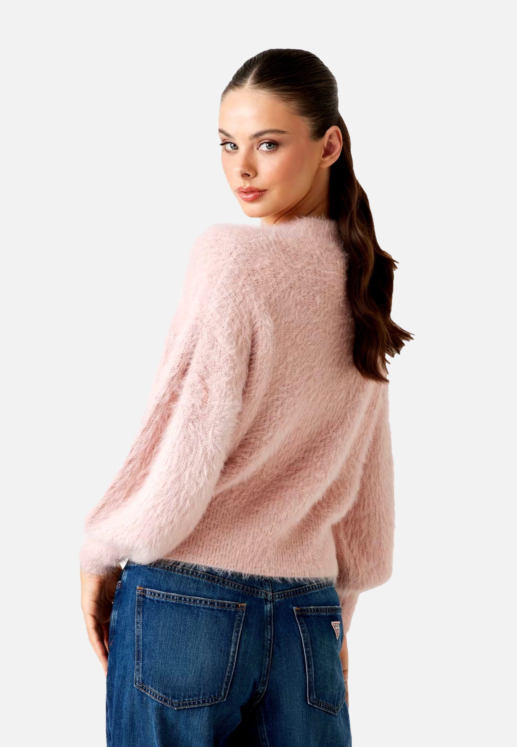Guess Strickpullover Pullover Keyla Strickpullover R-Neck (1-tlg)