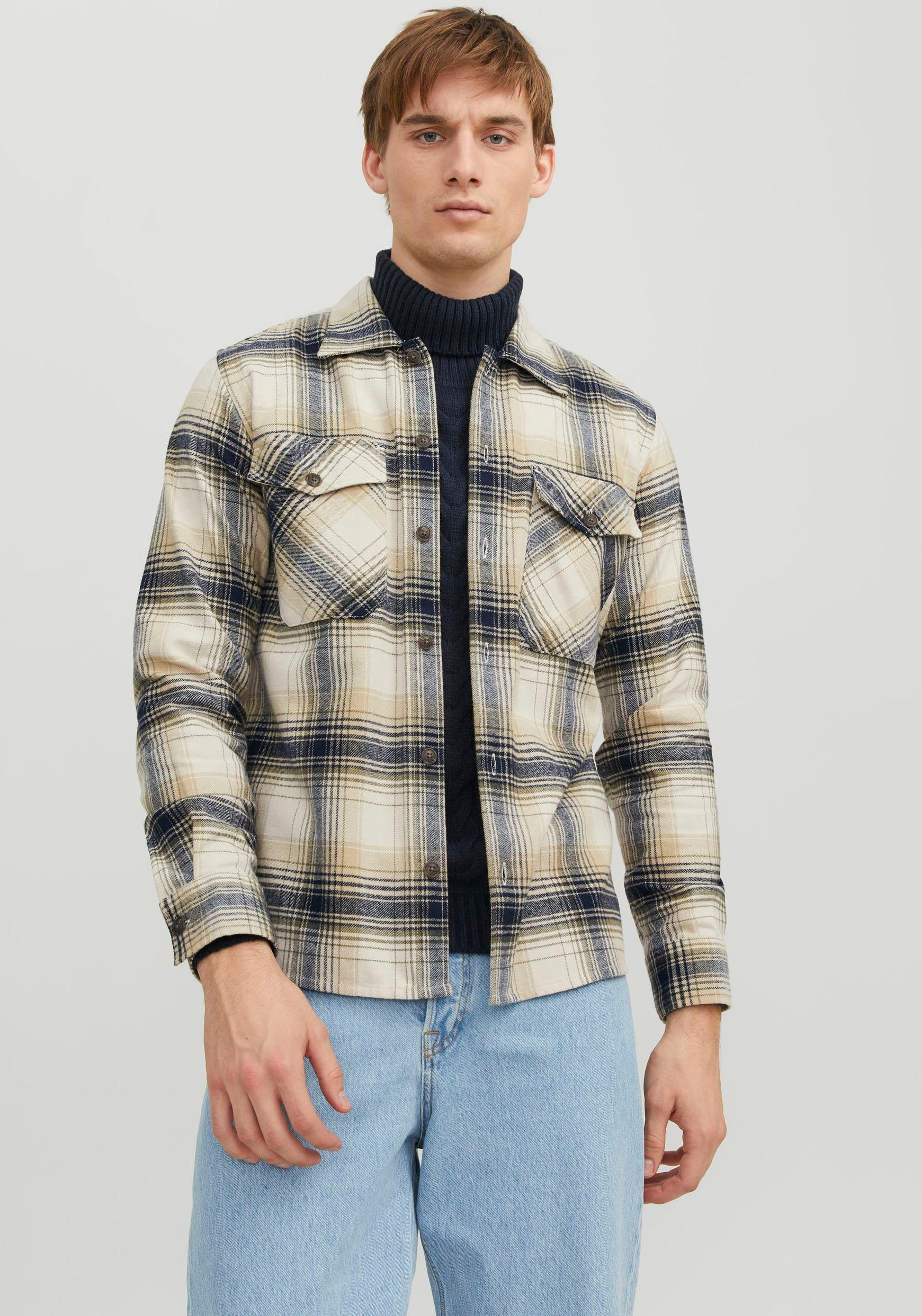 Jack & Jones Langarmhemd JJEEDDIE OVERSHIRT günstig online kaufen