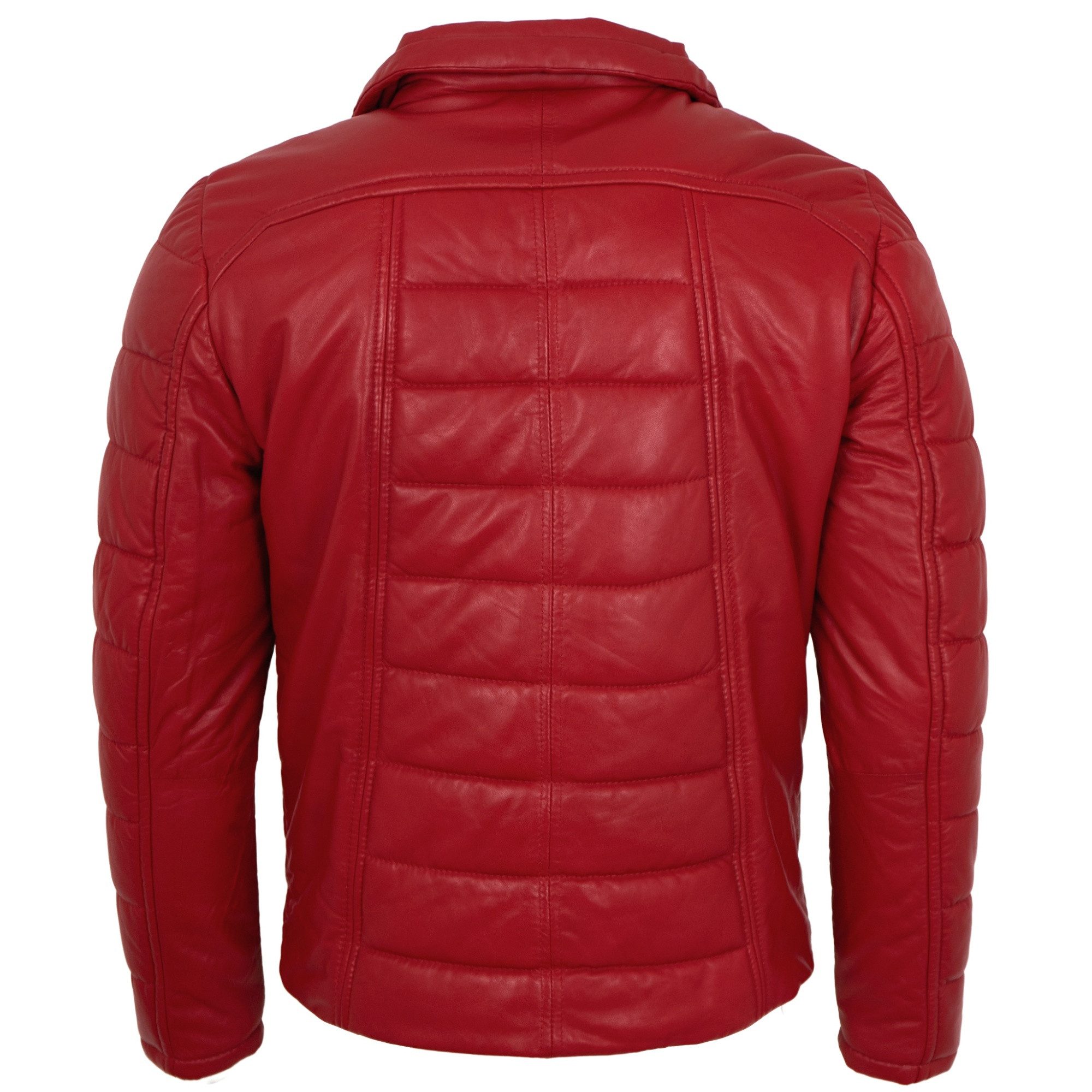 Jilani Lederjacke Filbo Jilani - Herren Lederjacke Steppjacke Lammnappa rot – Bild 4 von 5