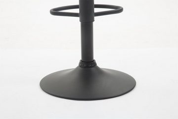 TPFLiving Barhocker Bragnum mit bequemer Rückenlehne und angenehmer Fußstütze (Barstuhl Hocker für Theke & Küche - Sitzfläche 360° drehbar), Gestell Metall schwarz matt - Sitzfläche: Kunstleder Grau