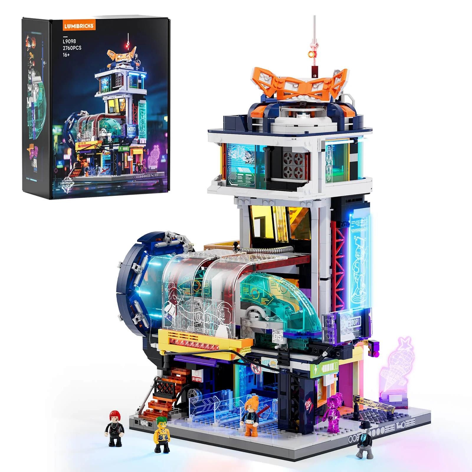 Lumibricks Lumibricks Cyberpunk Floating Train Station (2760 Teile) Konstruktionsspielsteine