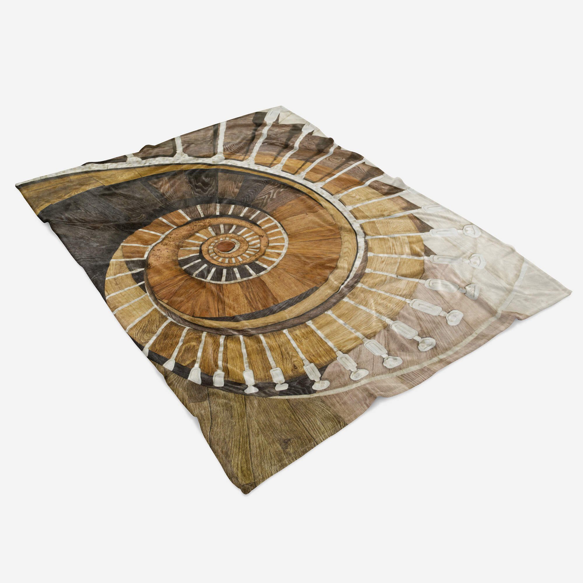 Sinus (1-St), Art Kuscheldecke Treppenhaus Spiral, Handtücher Handtuch Handtuch Baumwolle-Polyester-Mix mit Saunatuch Fotomotiv Strandhandtuch