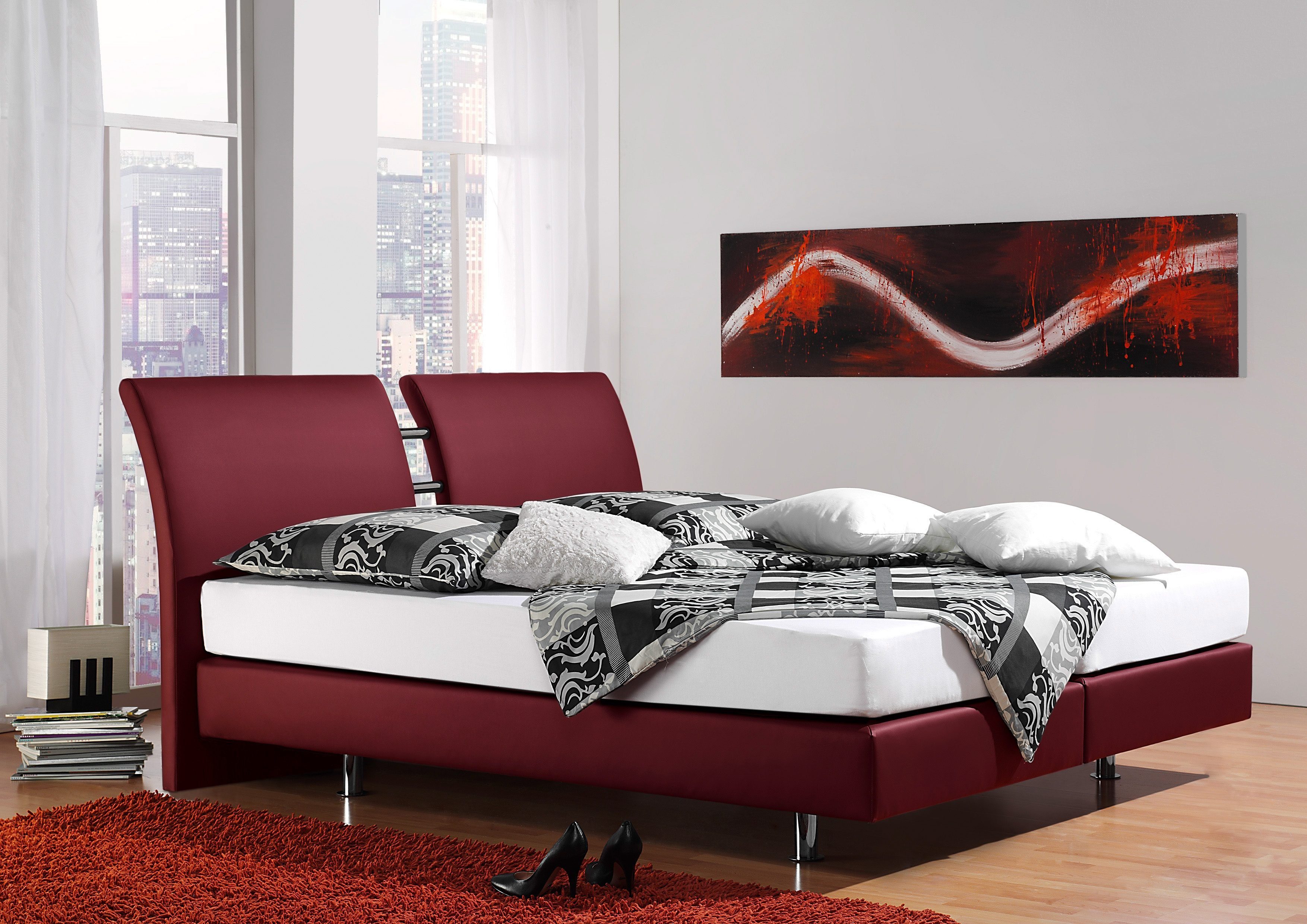 Home affaire Boxspringbett Polo, in 3 Matratzenarten, 3 Breiten und 4 Farben