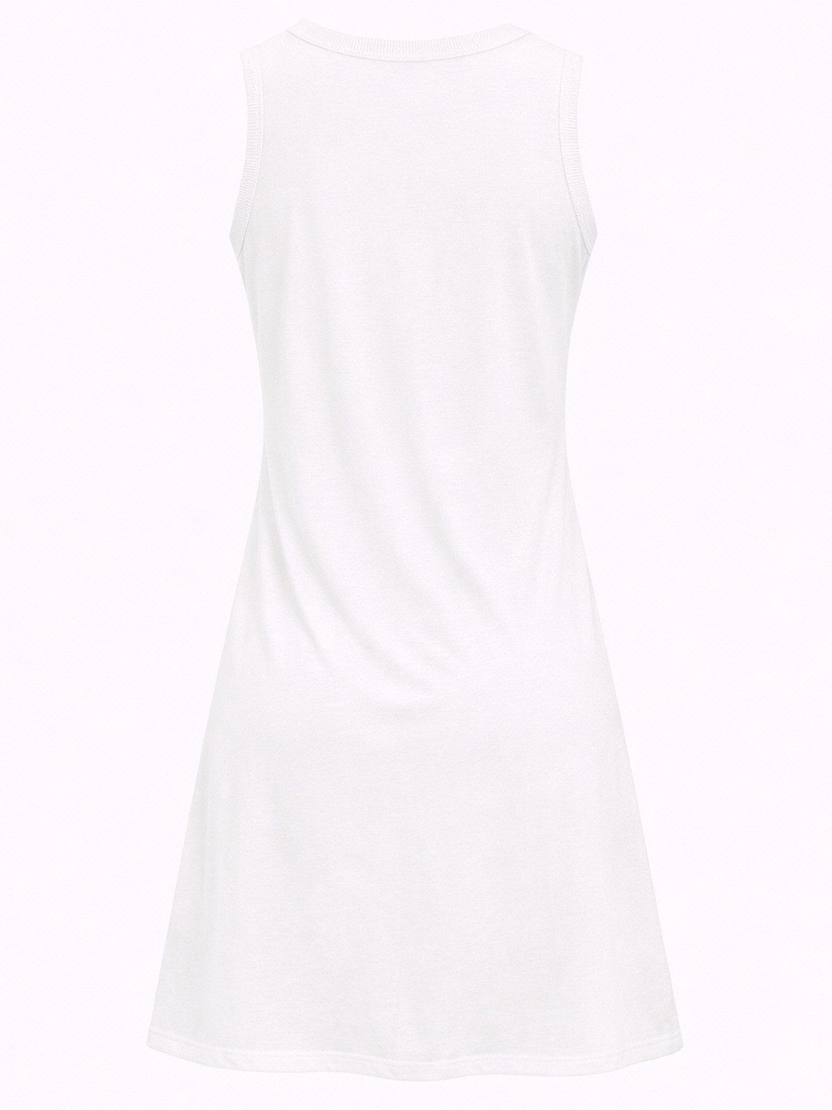 Vishes Sommerkleid Ärmelloses Kleid Damen A-Linie Jersey Baumwolle Unifarben Alternative Mode, Boho, Hippie, Ethno, Festival