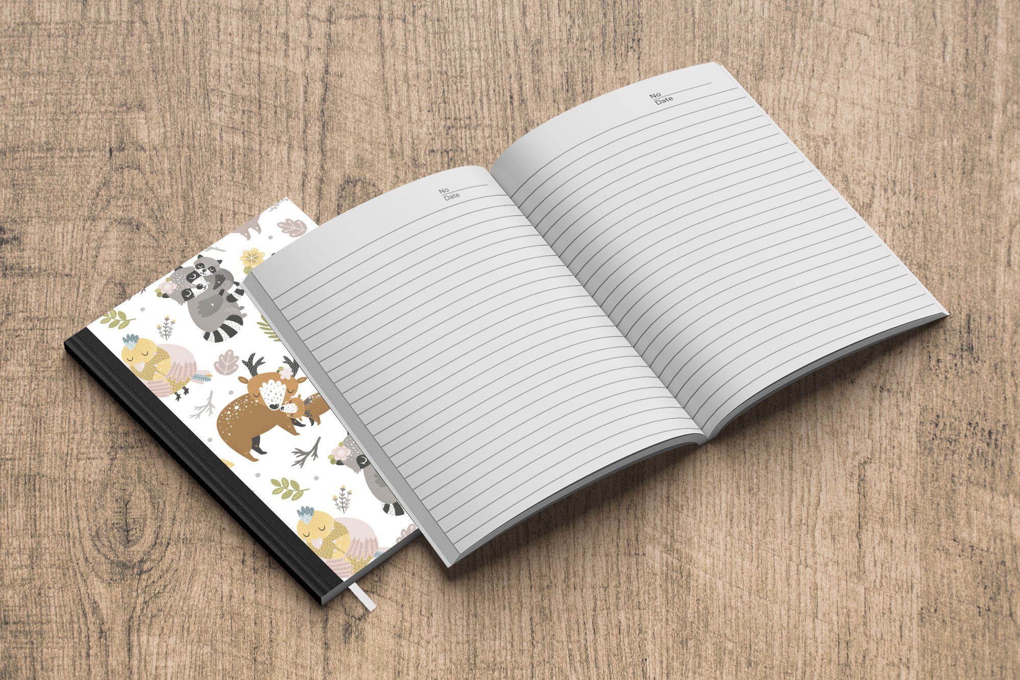 Journal, Seiten, - Tiere Notizbuch Merkzettel, Haushaltsbuch MuchoWow Tagebuch, A5, Notizheft, 98 Blätter, Muster -