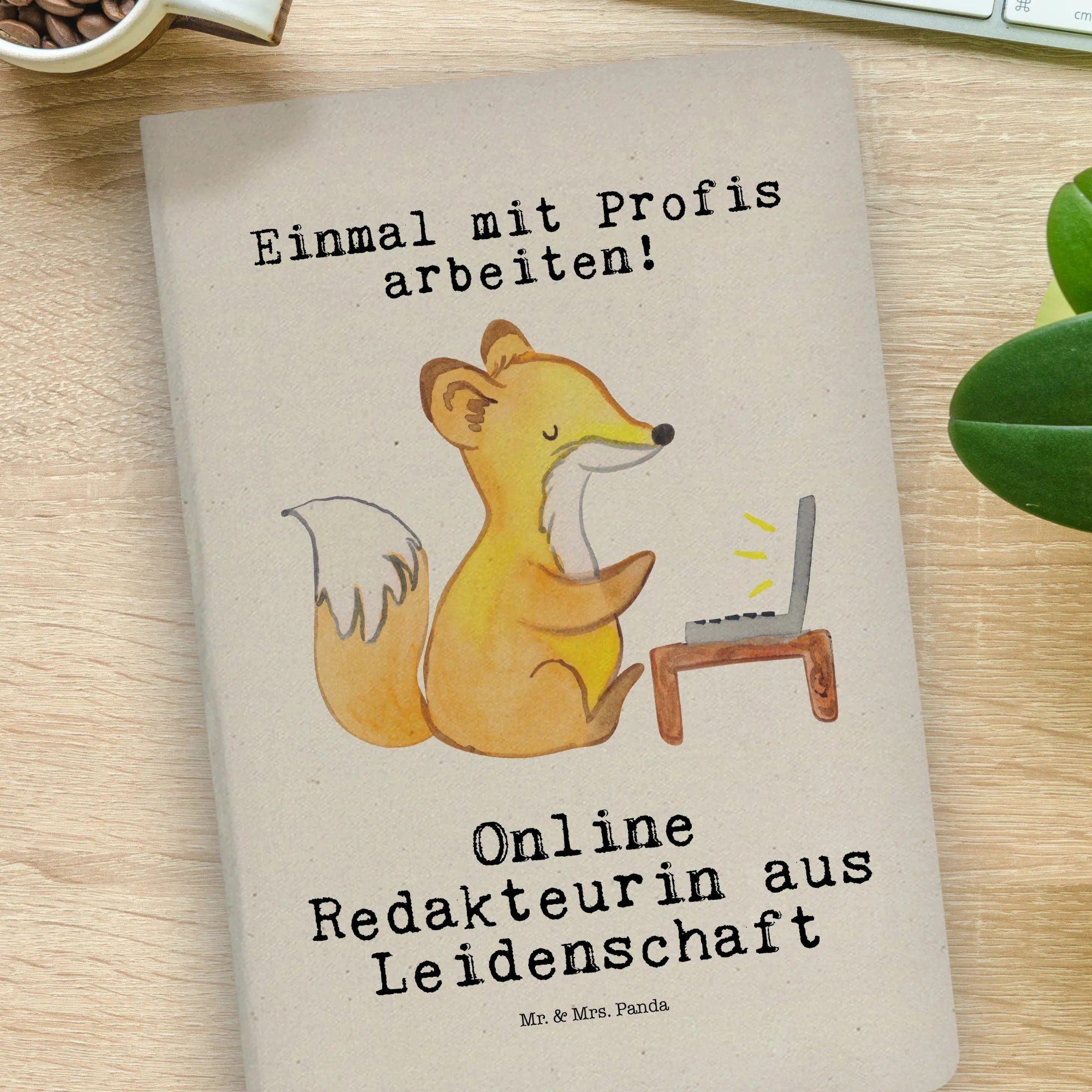 Thumbnail - Mr. & Mrs. Panda Notizbuch Online Redakteurin Leidenschaft - Transparent - Geschenk, Notizbuch M Mr. & Mrs. Panda, Premi...