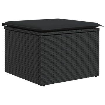 vidaXL Gartenlounge-Set 5-tlg. Garten-Sofagarnitur mit Kissen Schwarz Poly Rattan, (1-tlg)