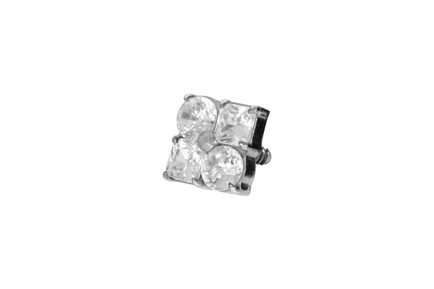 PIERCINGLINE Piercing-Set Titan Schraubaufsatz mit Außengewinde KRISTALLBLUME (Schraub-Aufsätze, 1-tlg)