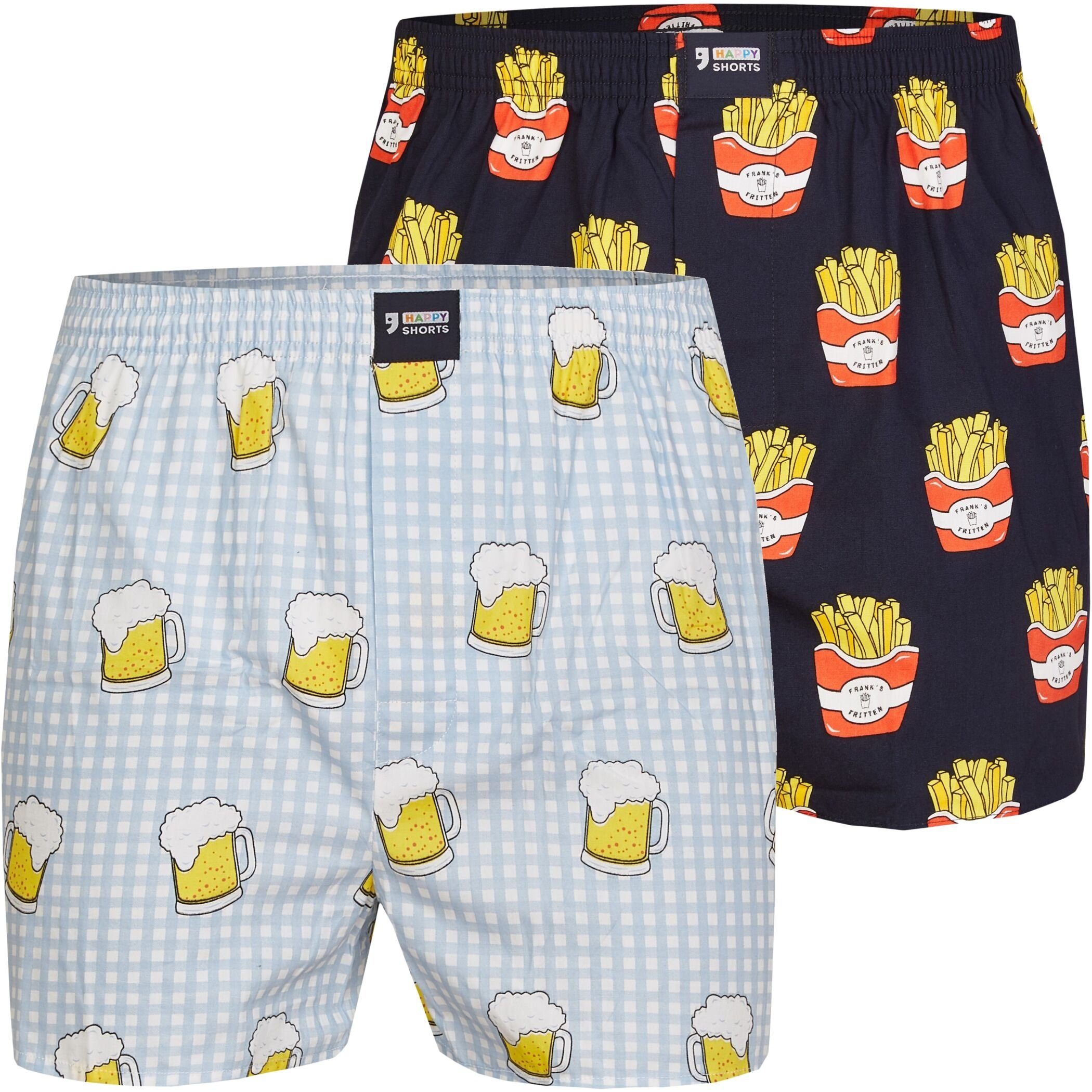 HAPPY zur Boxer Sets DESIGN Farbwahl SHORTS HAPPY Webboxer (2-St) Boxershorts 09 SHORTS Boxershorts Auswahl