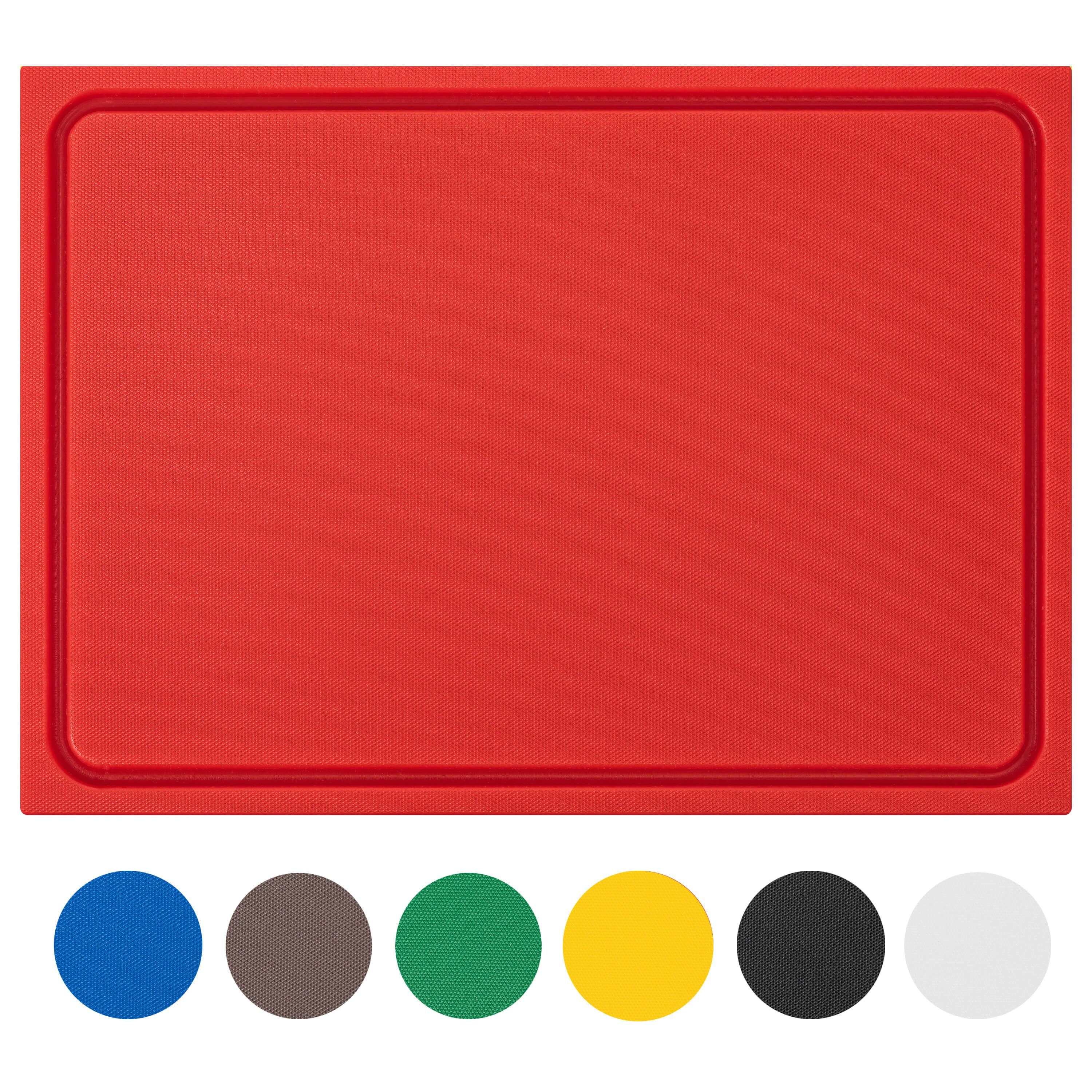 MUVELL Schneidebrett Kunststoff, Rot, 35x25x2 cm, mit Saftrille, EXTRA dick, Kunststoff, (Stück, 1-St., Schneidebrett), messerschonend,Saftrille,Extra Dick