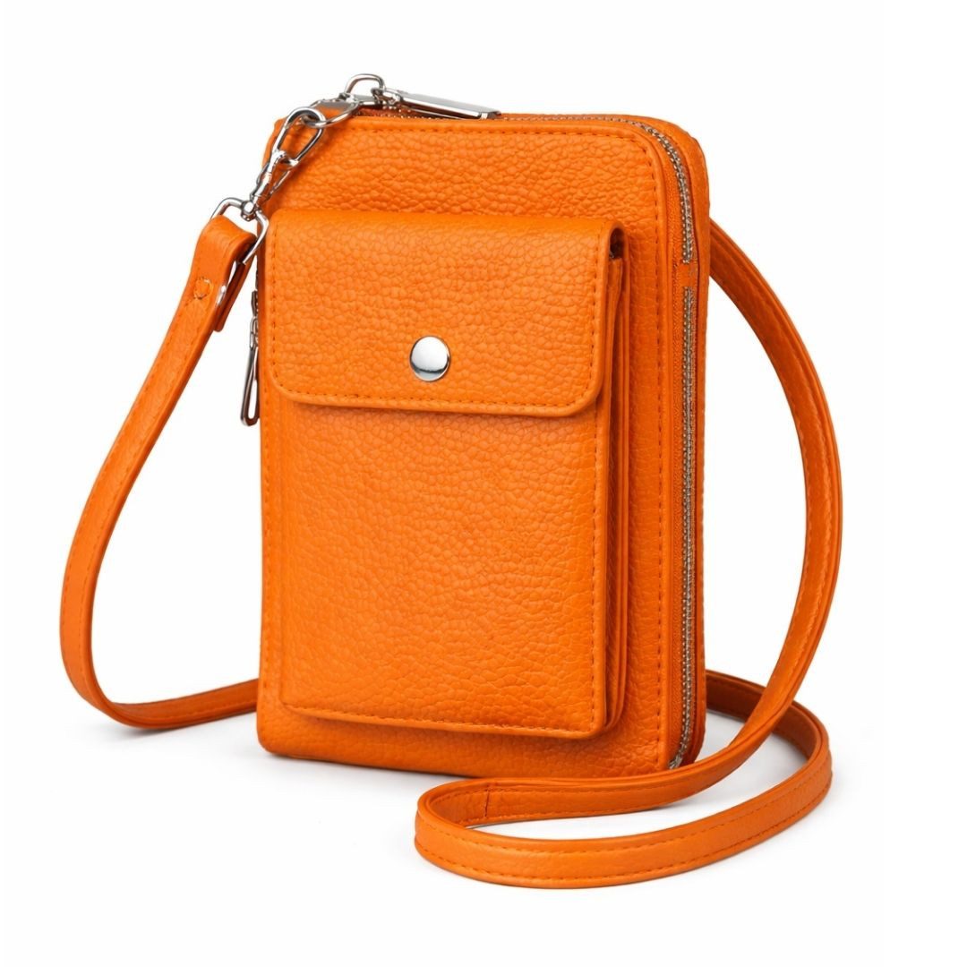 ZUKUNFTSENKEL Mini Bag Mini Umhängetasche aus Echtleder mit RFID-Schutz Kleine Handytasche (Kleine Handtasche, Ideal für Smartphone, Karten und Bargeld), Kleine Handytasche Handyfach Verstellbarer Schultergurt