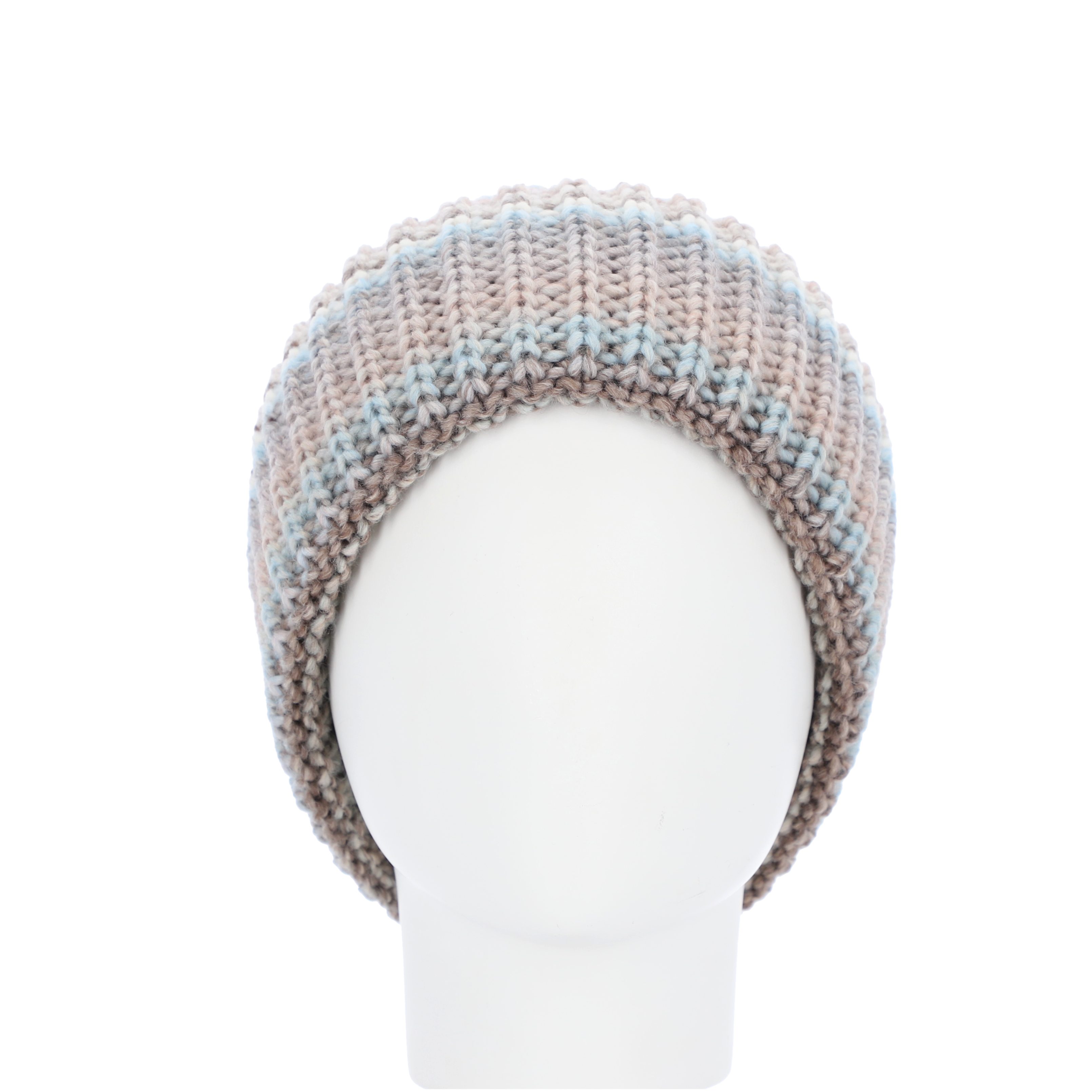 halsüberkopf Accessoires Strickmütze Umschlagmütze mit Farbverlauf günstig online kaufen