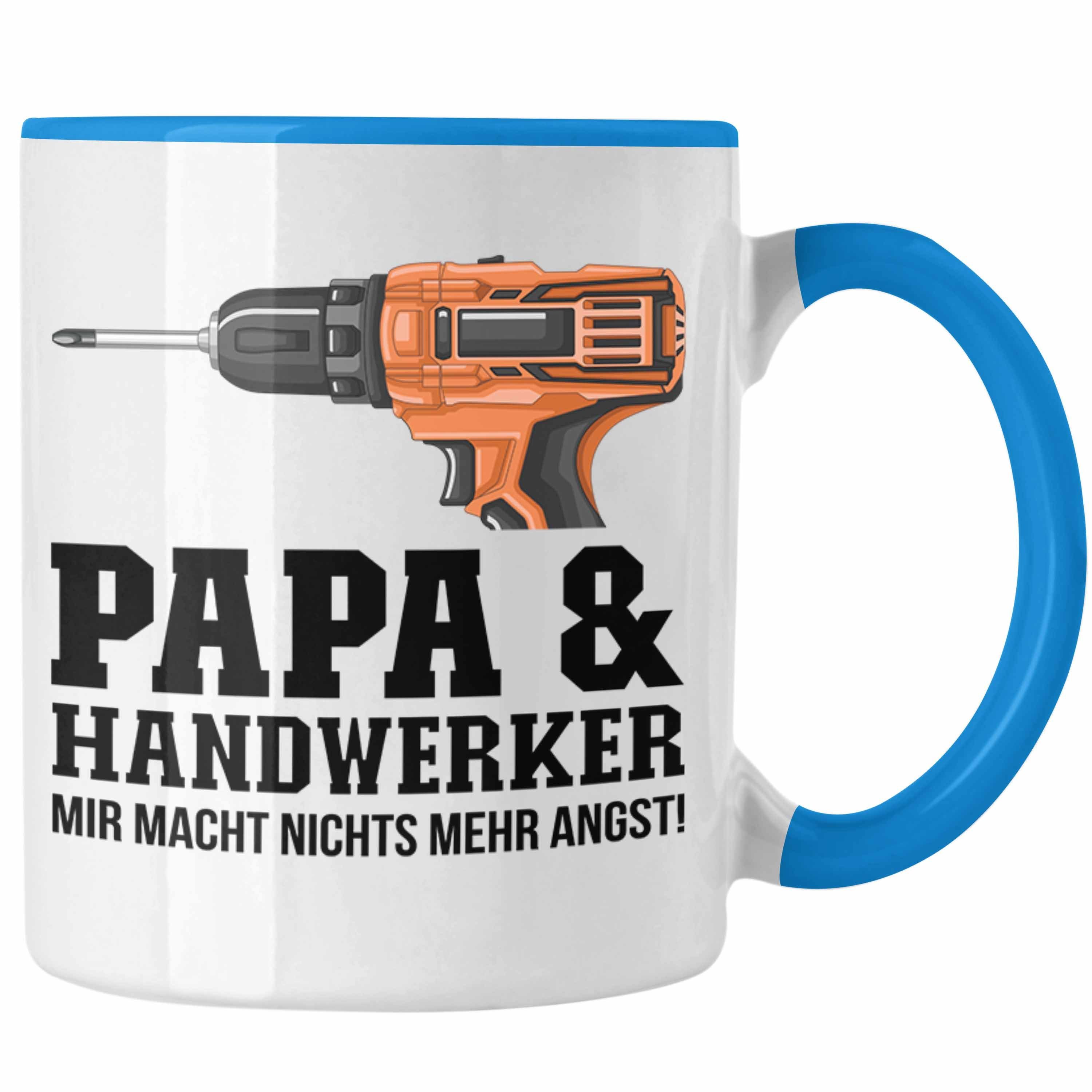Trendation Tasse Trendation - Papa und Handwerker Tasse Geschenkidee Vater für Handwerk Blau