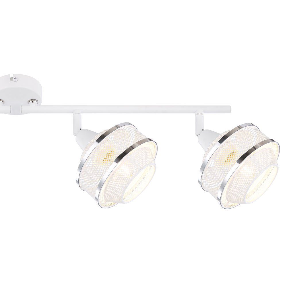Globo LED Deckenspot, Leuchtmittel nicht Spot Decken Beleuchtung Lampe inklusive, Weiß 4-Flammig Gitter-Geflecht