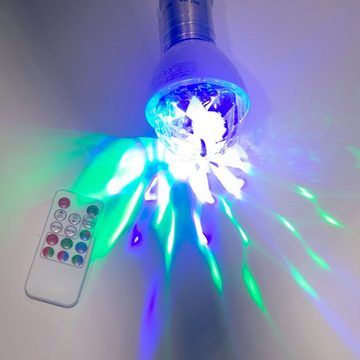 SATISFIRE Discolicht PARTY LAMP E27 Fassung raumfüllender LED Partyeffekt Fernbedienung, LED Classic