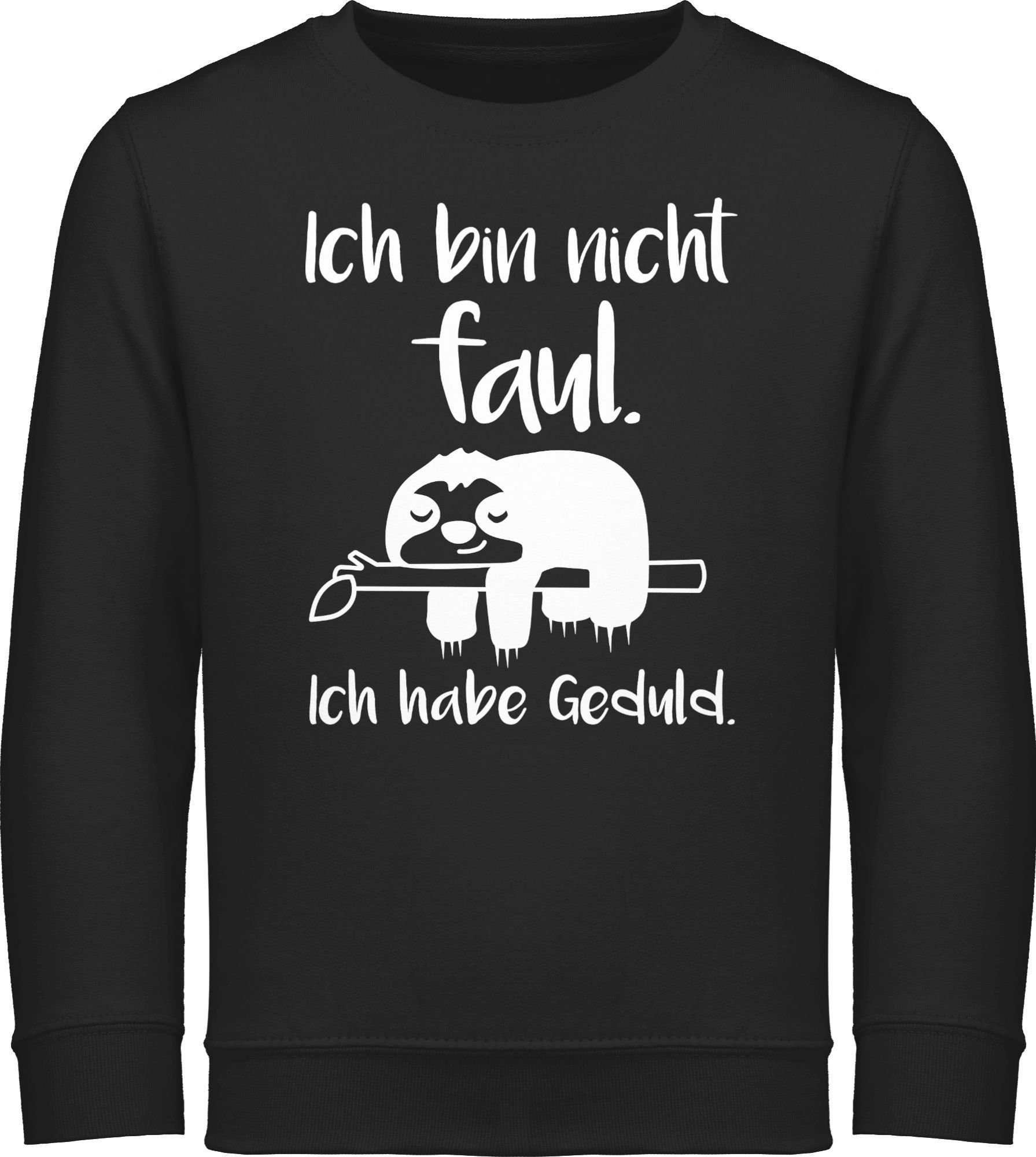 faul 1 weiß bin Ich Statement Kinder Sprüche Shirtracer Sweatshirt nicht Schwarz