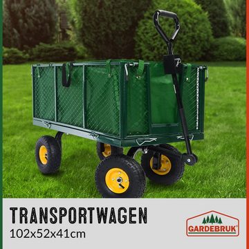 Gardebruk Bollerwagen, herausnehmbare Plane bis 550kg belastbar Handwagen Gartenkarre