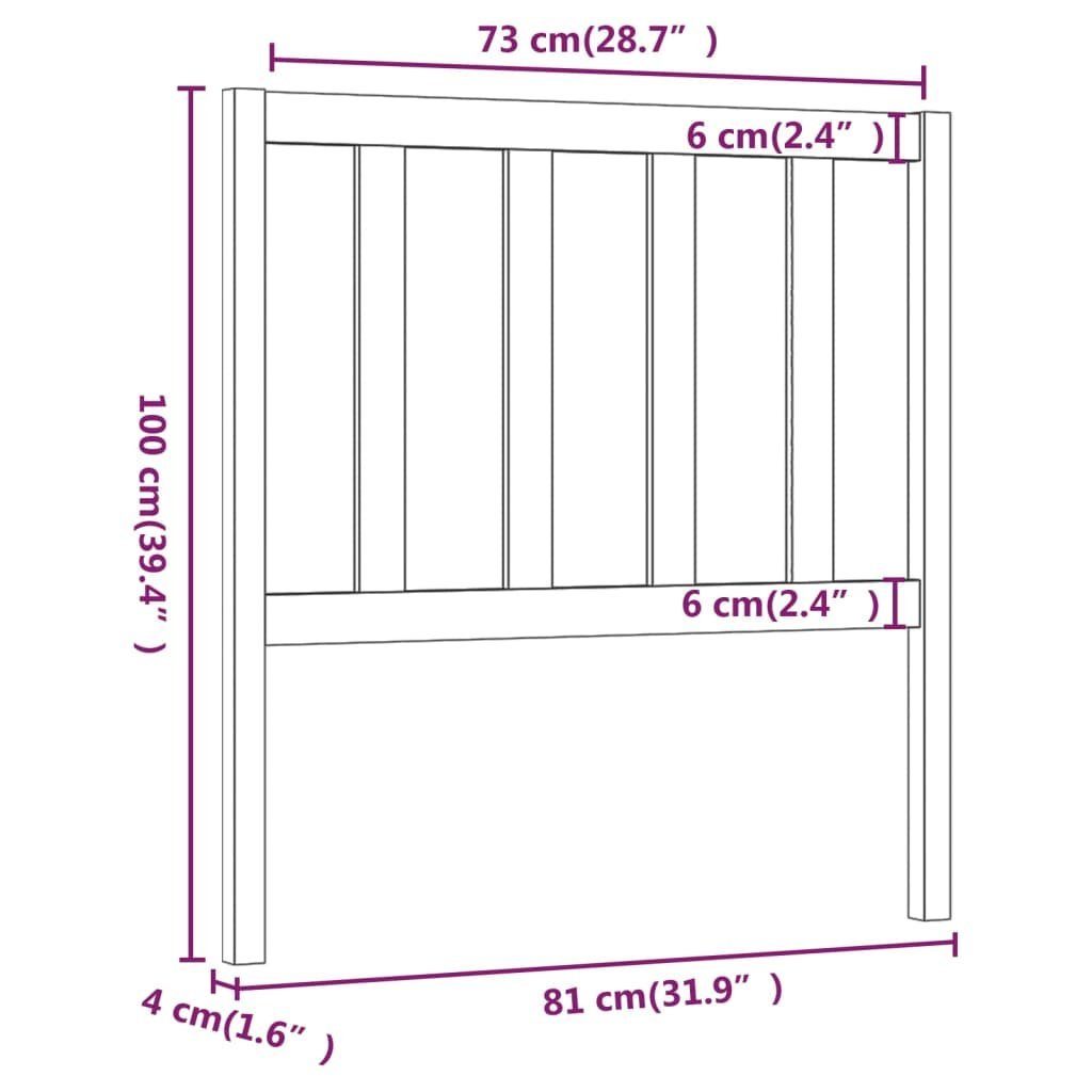 Massivholz Kopfteil Kiefer, cm Kopfteil vidaXL St) 81x4x100 Honigbraun (1