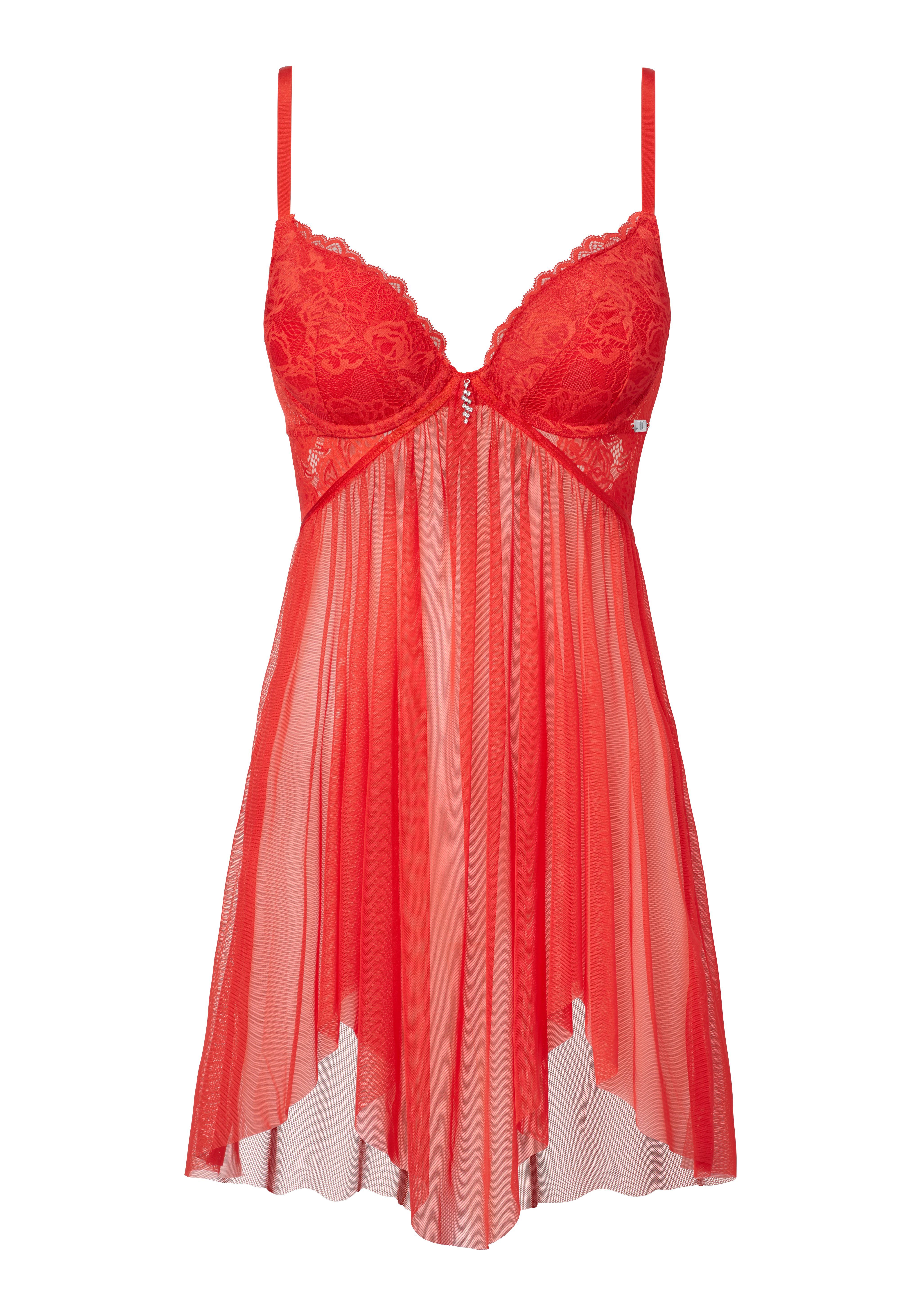 JETTE Negligé aus edler Spitze und transparentem Tüll, sexy Dessous, Reizwäsche. € 59,99