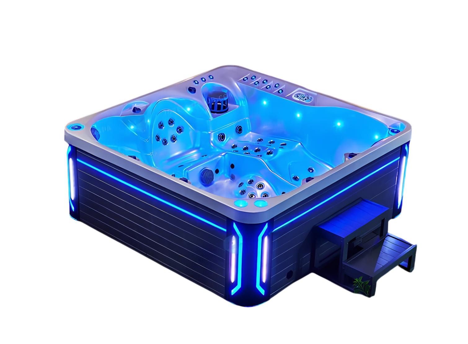 JVmoebel Whirlpool-Badewanne Spa-Bad Whirlpool Blubberbad Hydromassagewanne Whirlwanne 210x210 cm, Made in Europe