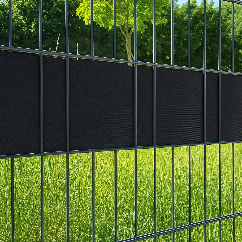 Systafex® Doppelstabmattenzaun Sichtschutz Rolle RAL9005 Schwarz 26m für Doppelstabmattenzaun, Bruchsicher, uv-beständig, witterungsbeständig, kürzbar