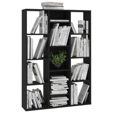furnicato Raumteiler Raumteiler/Bücherregal Schwarz 100x24x140 cm Holzwerkstoff