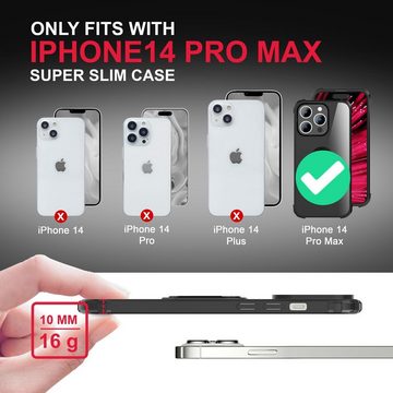 Nalia Smartphone-Hülle Apple iPhone 14 Pro Max, Klare Ring Hülle / Verstärkter Schutzrahmen / 360 Grad Fingerhalter