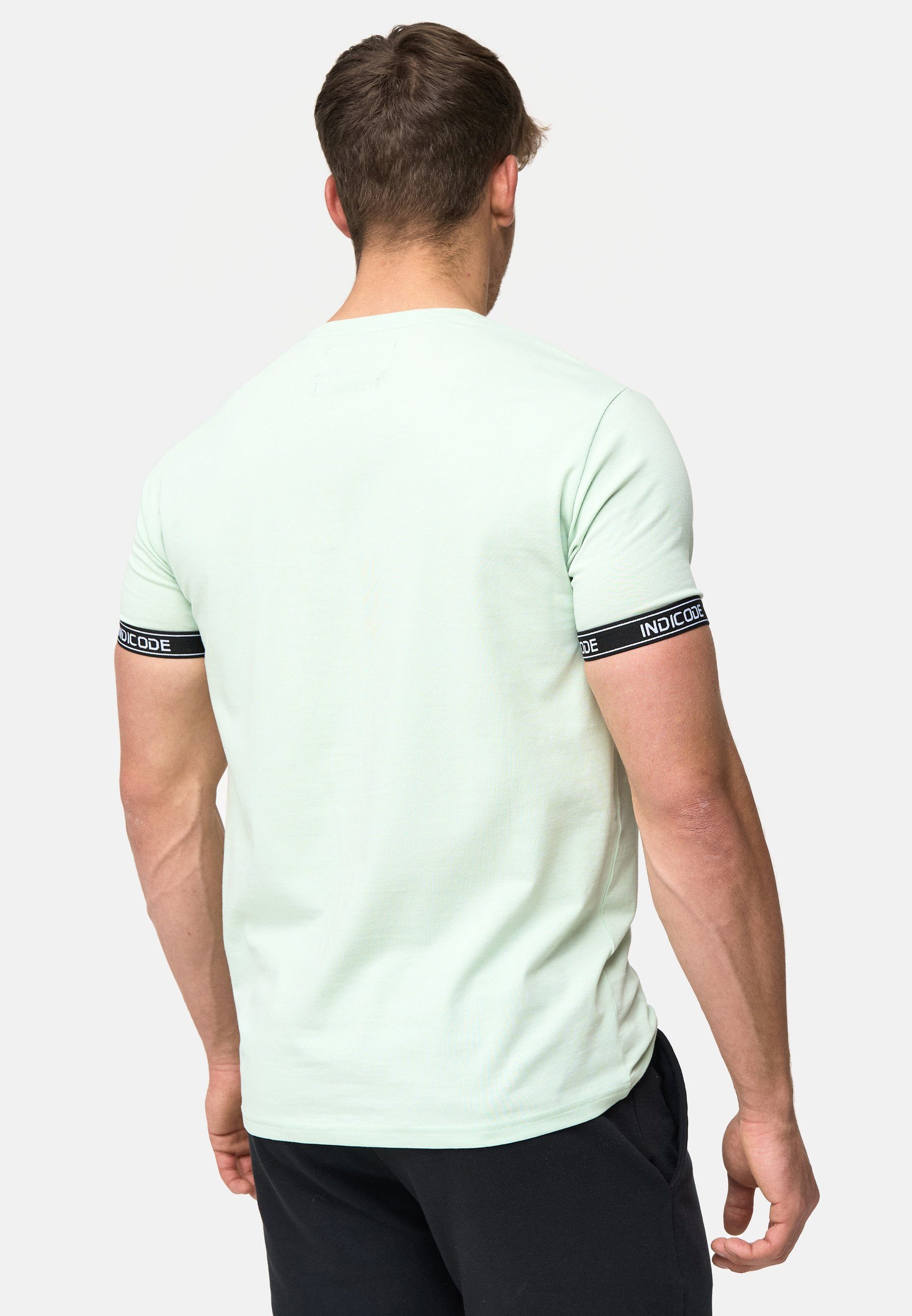Indicode T-Shirt Herren Lutzy Shirt Tee Herrenshirt mit dezentem Logoprint auf der Brust