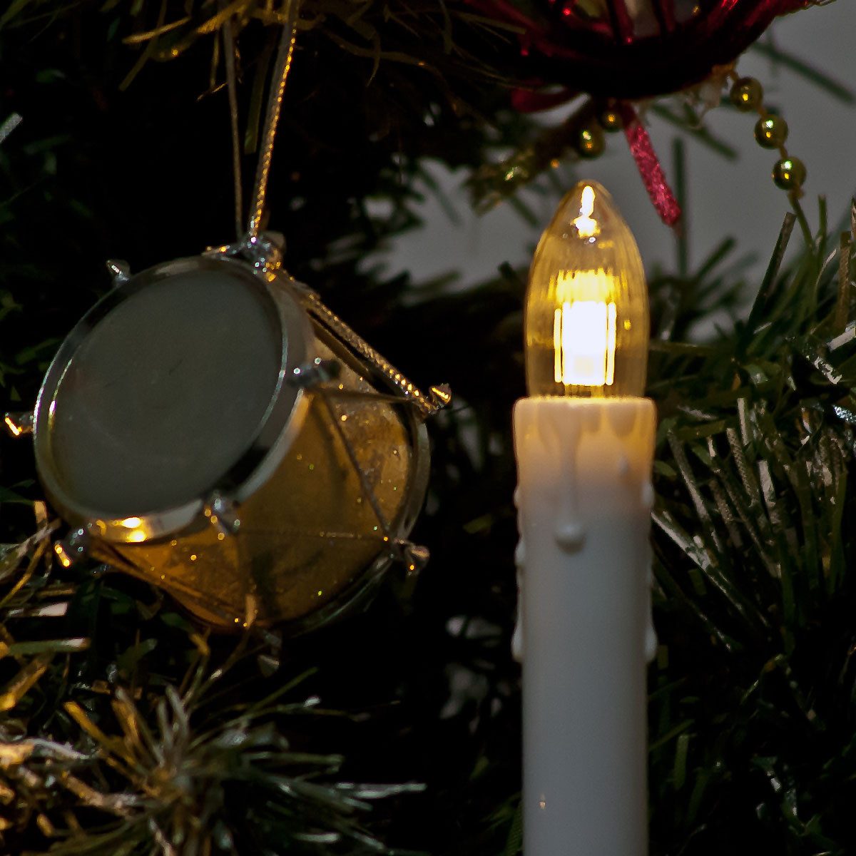 EGB LED-Lichterkette 16er LED Innen Lichterkette mit Topkerzen warmweiß