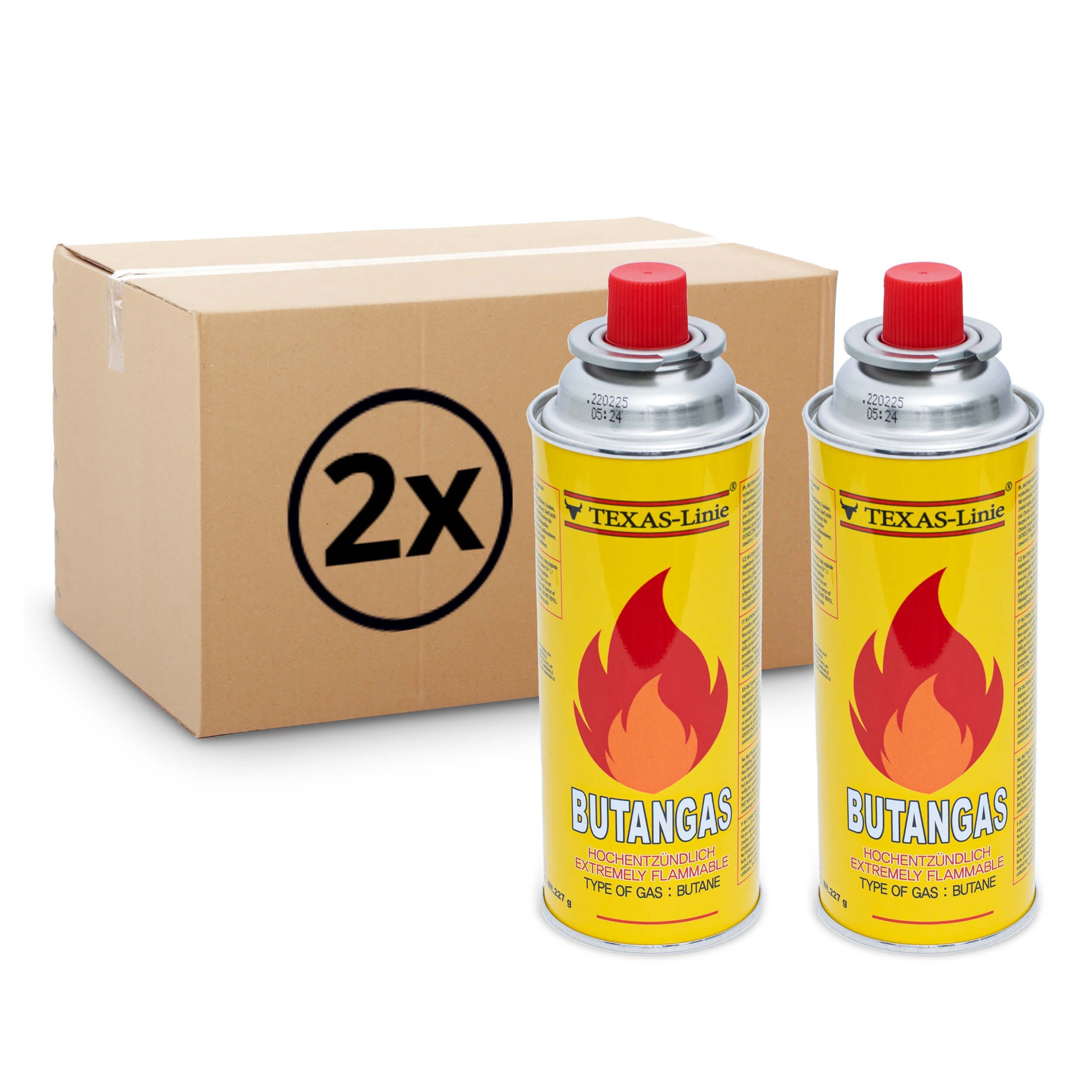 Sparsando Gaskartusche Gaskartusche Butan, 2 St., Für Bunsenbrenner Gaskocher Gaskartusche Campingkocher Butangas