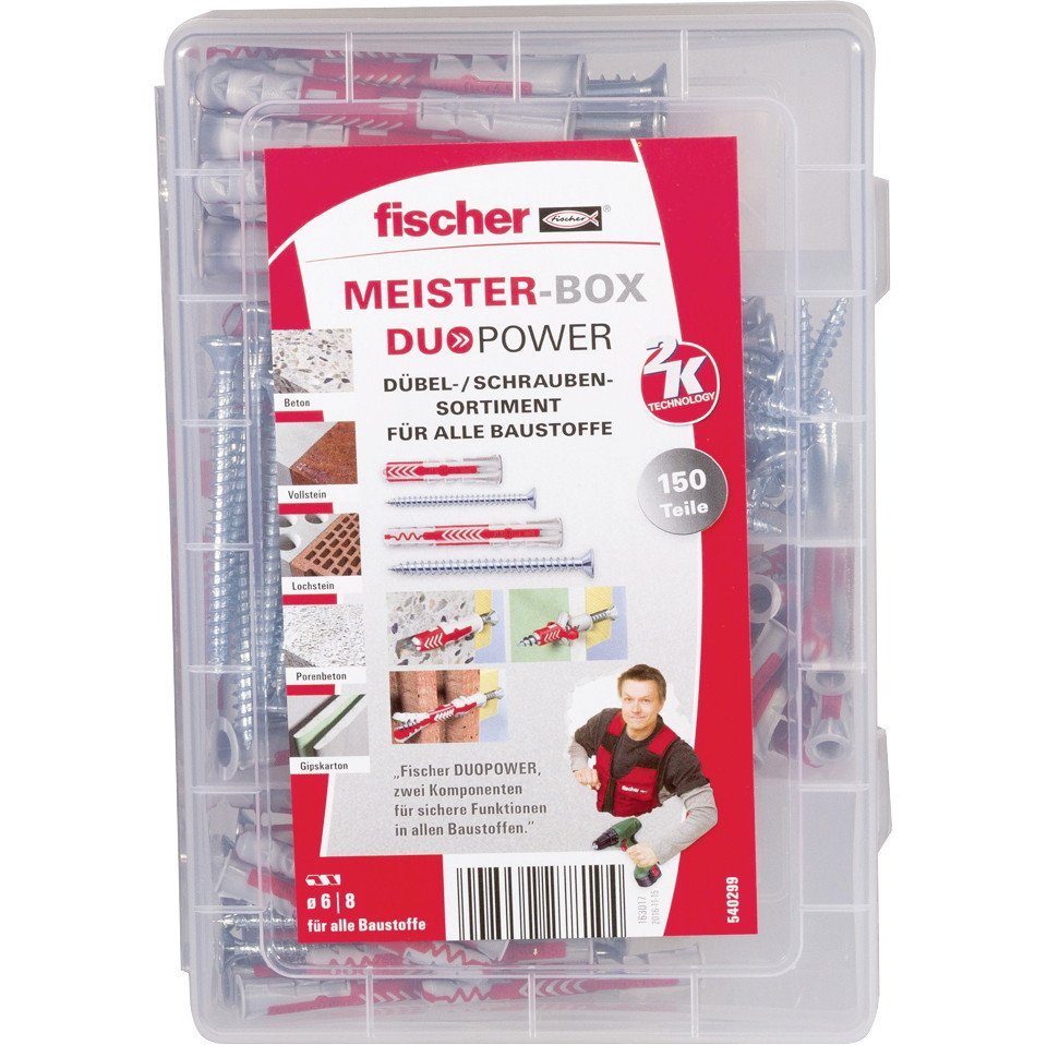 und - Meister-Box Stück Fischer Schrauben- DuoPower Dübel-Set 150 fischer