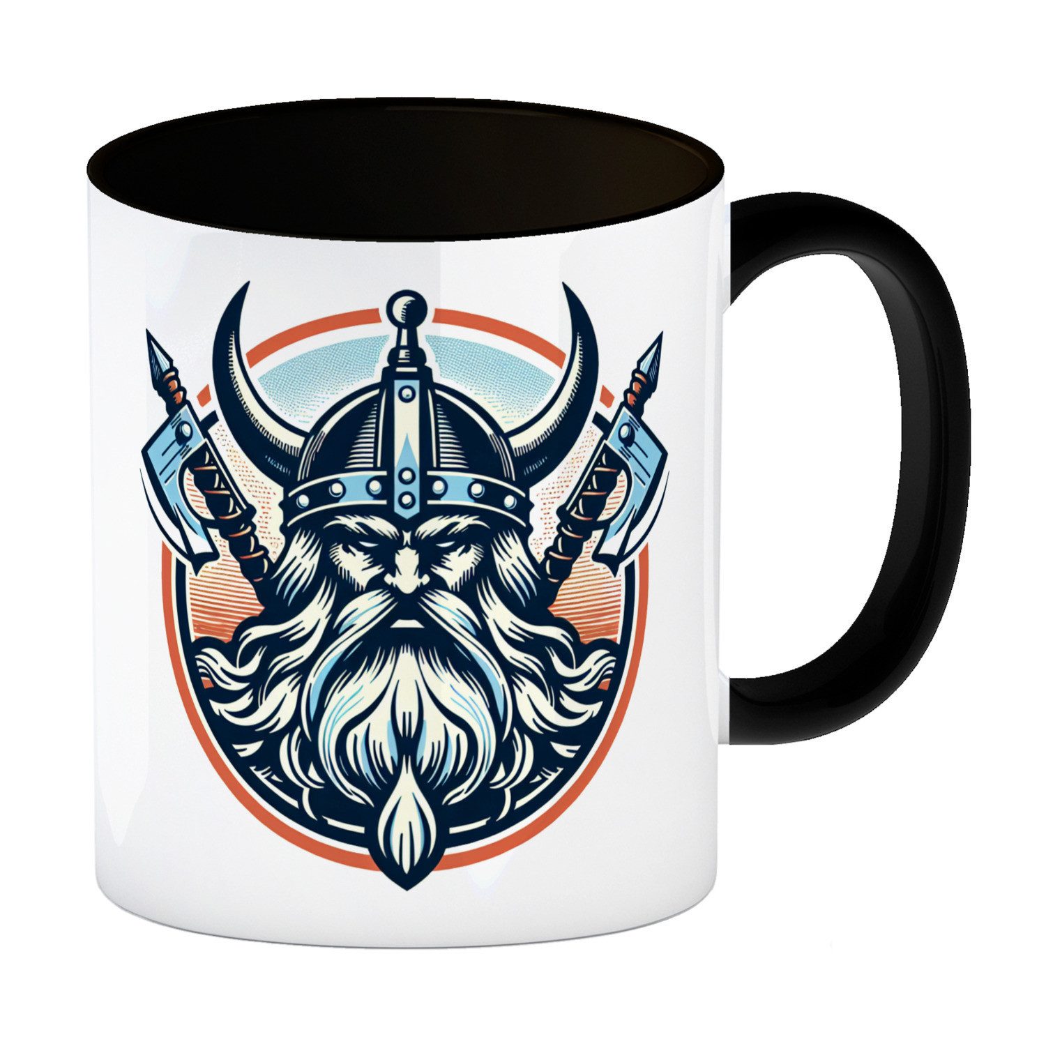 speecheese Tasse Odin Wikinger Kaffeebecher in schwarz