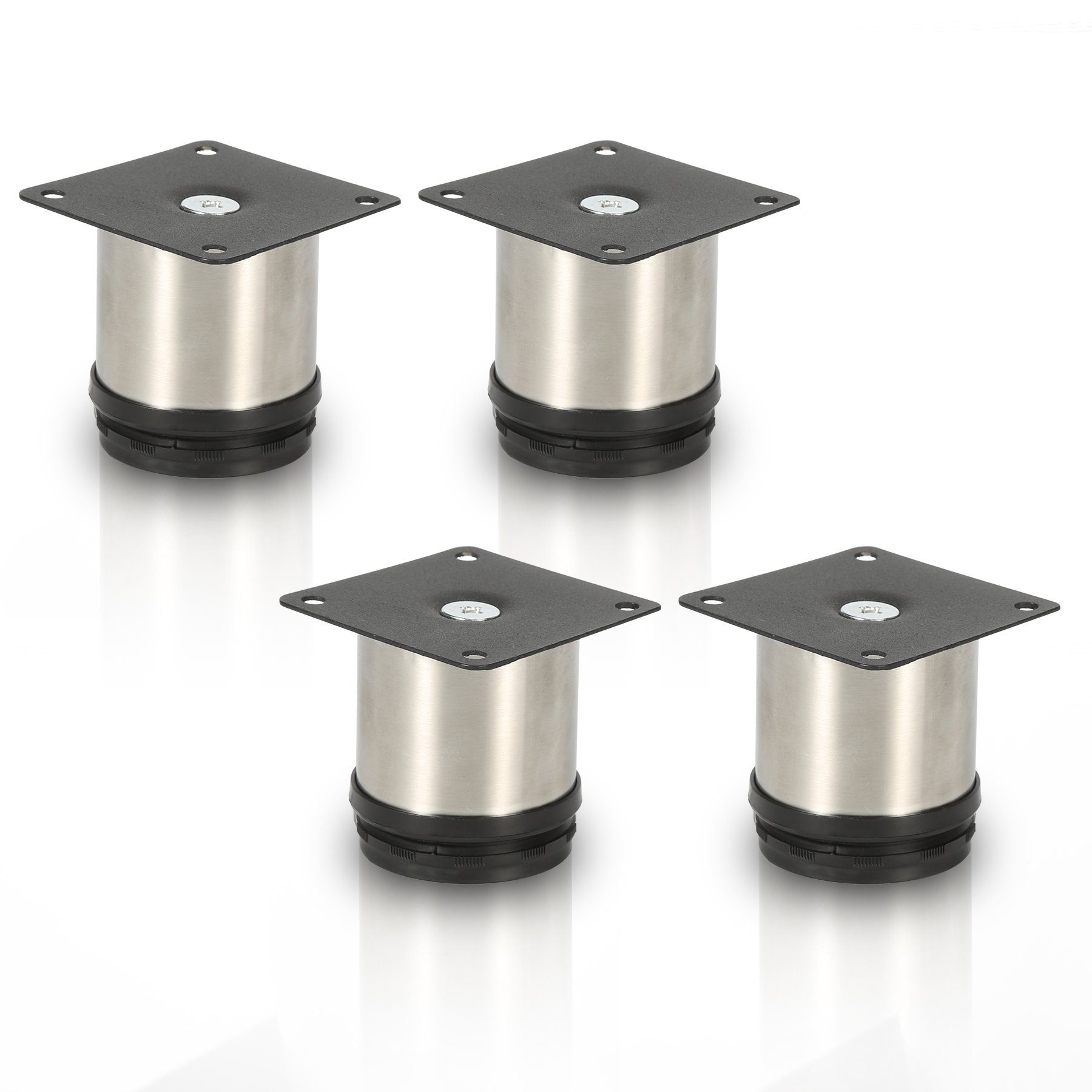 Clanmacy Мебліfuß Edelstahl Ніжки для меблів Ніжки для столу (4er Set), höhenverstellbar, Tragfähigkeit 250kg